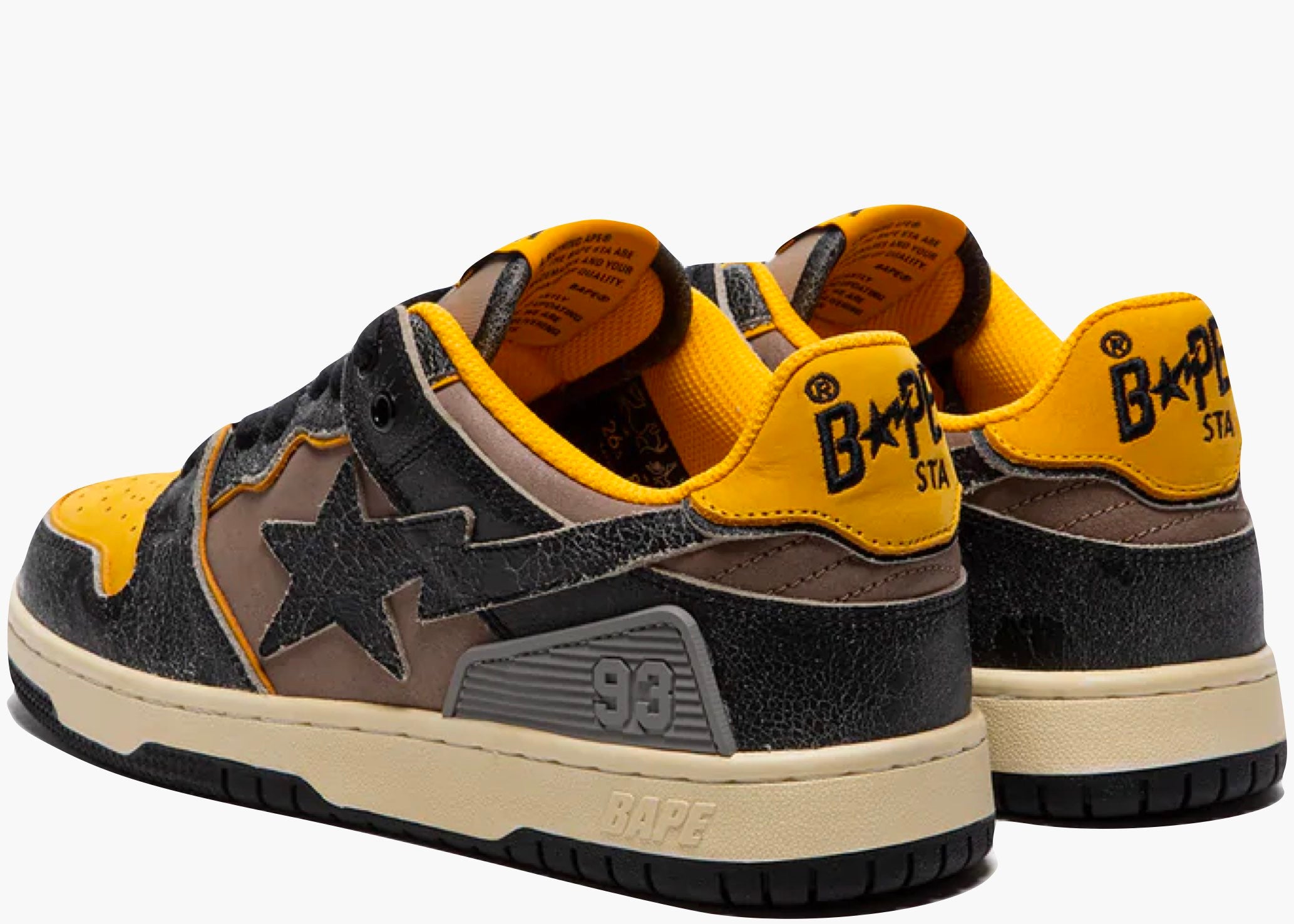 A Bathing Ape Bape SK8 Sta Vintage Black Yellow Hype Clothinga Limited Edition