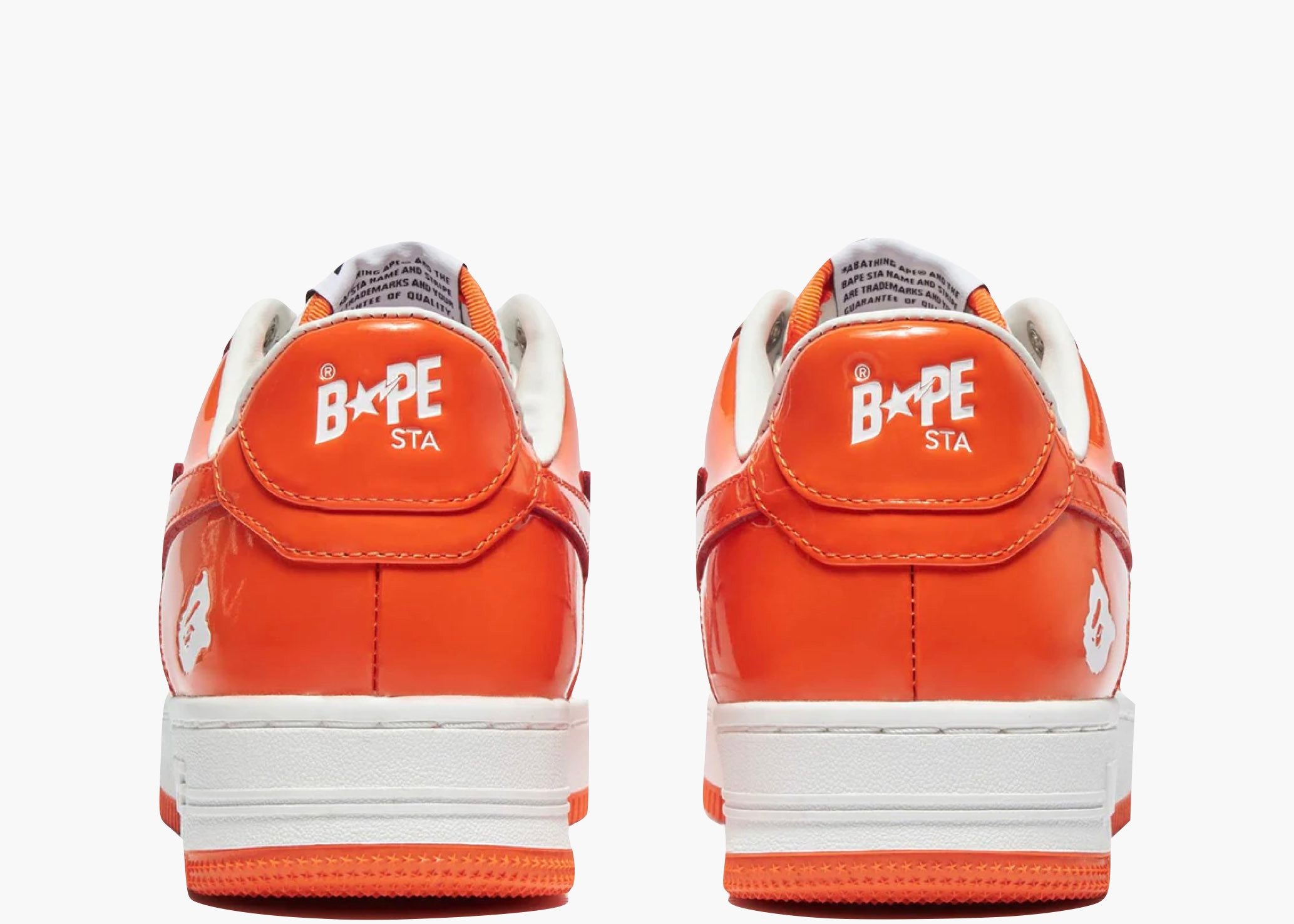 A Bathing Ape Bape Sta Patent Leather Orange White Hype Clothinga Limited Edition