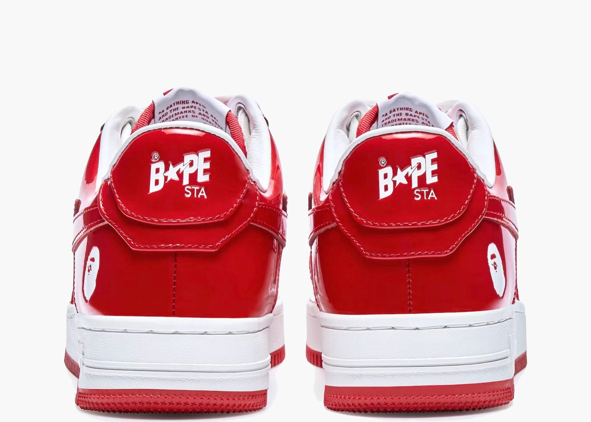 A Bathing Ape Bape Sta Patent Leather White Red (2023) Hype Clothinga Limited Edition