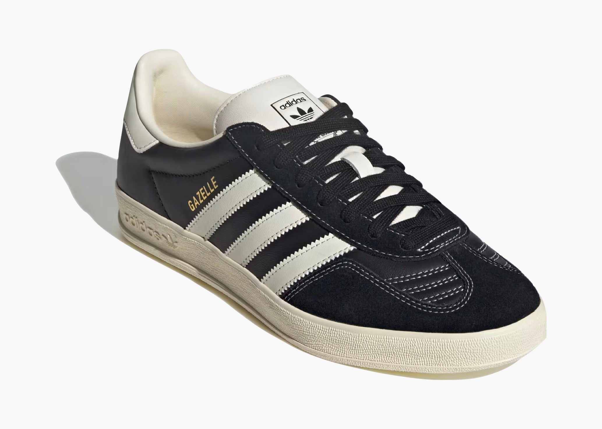 Adidas Gazelle Indoor Core Black Cream White Gold Metallic JQ8385 Hype Clothinga Limited Edition