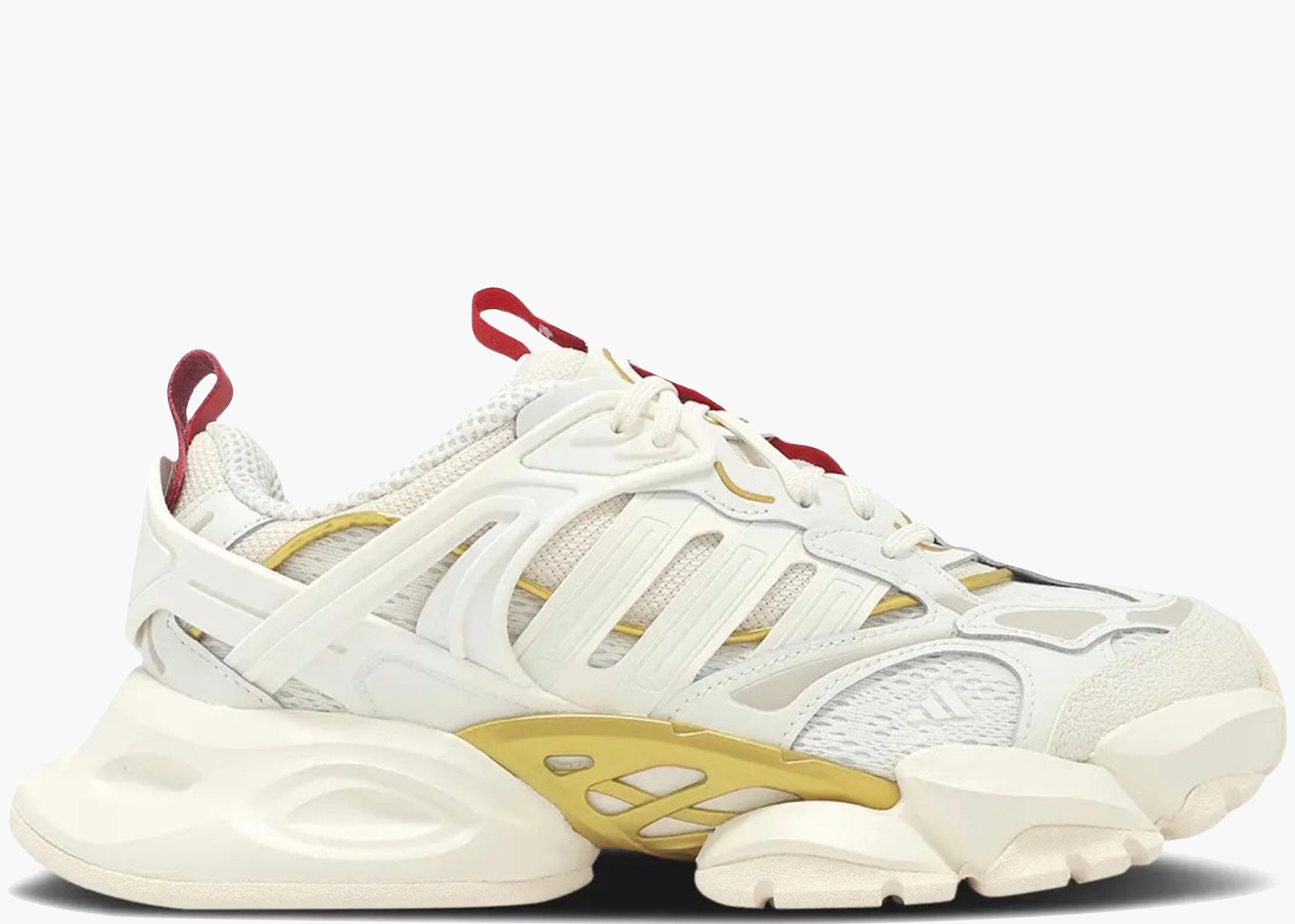 Adidas XLG Runner Deluxe Off-White Gold Metallic Red JQ2973 Hype Clothinga Limited Edition