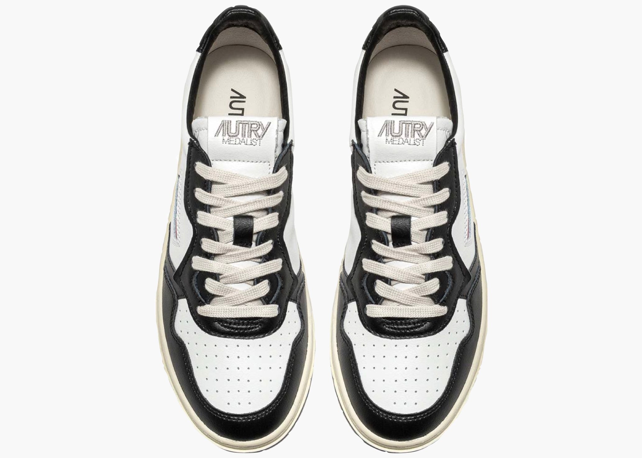 Autry Medalist Leather Low Black White