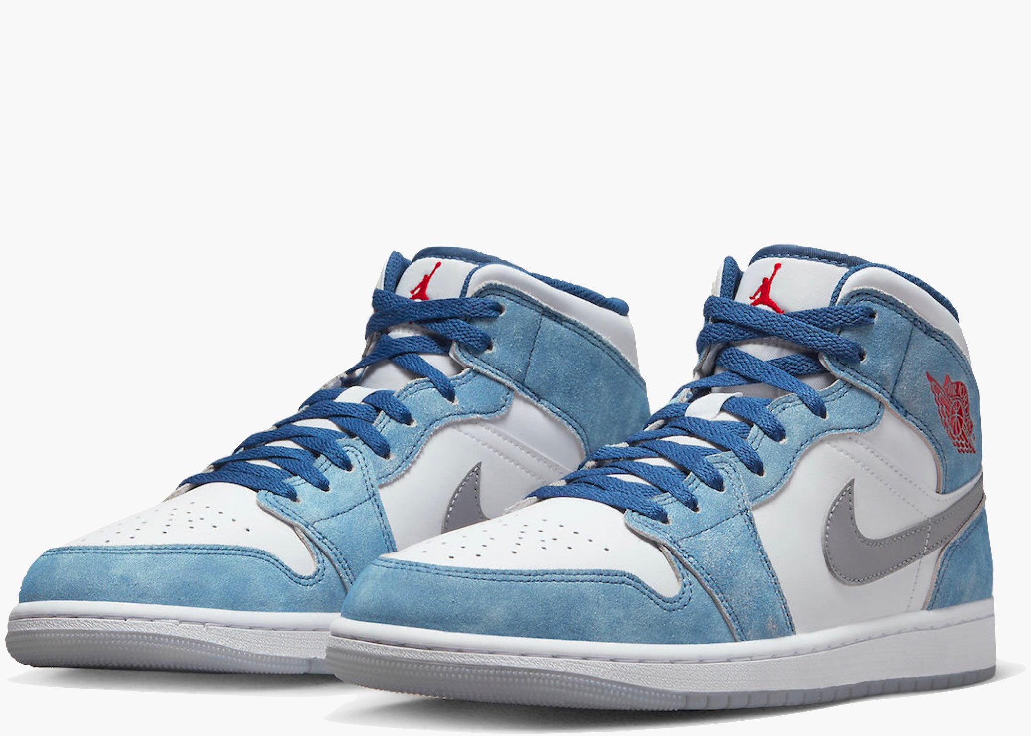 Jordan 1 Mid French Blue Fire Red DN3706-401 Hype Clothinga Limited Edition