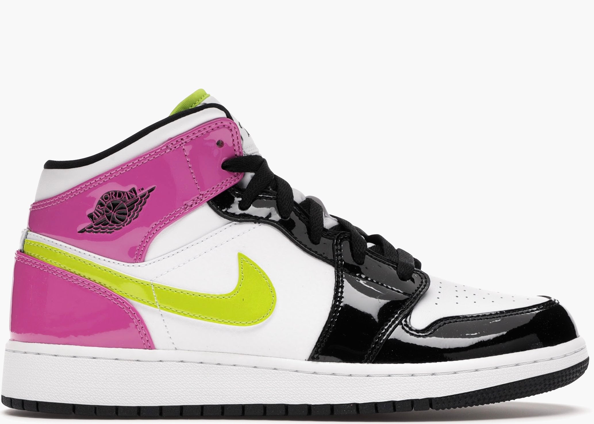 Jordan 1 Mid White Black Cyber Pink (GS)