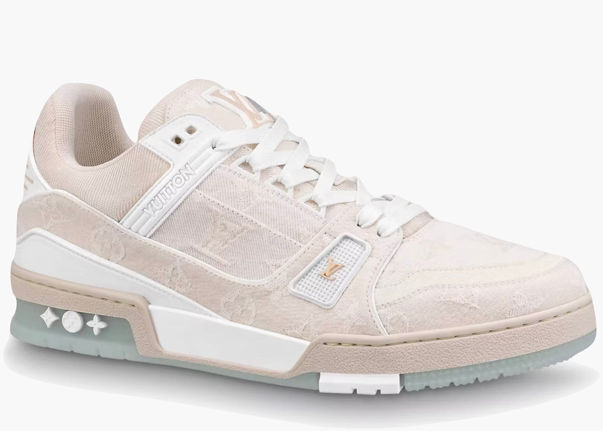 Louis Vuitton LV Trainer Beige Monogram Demin 1A8Z4W Hype Clothinga Limited Edition