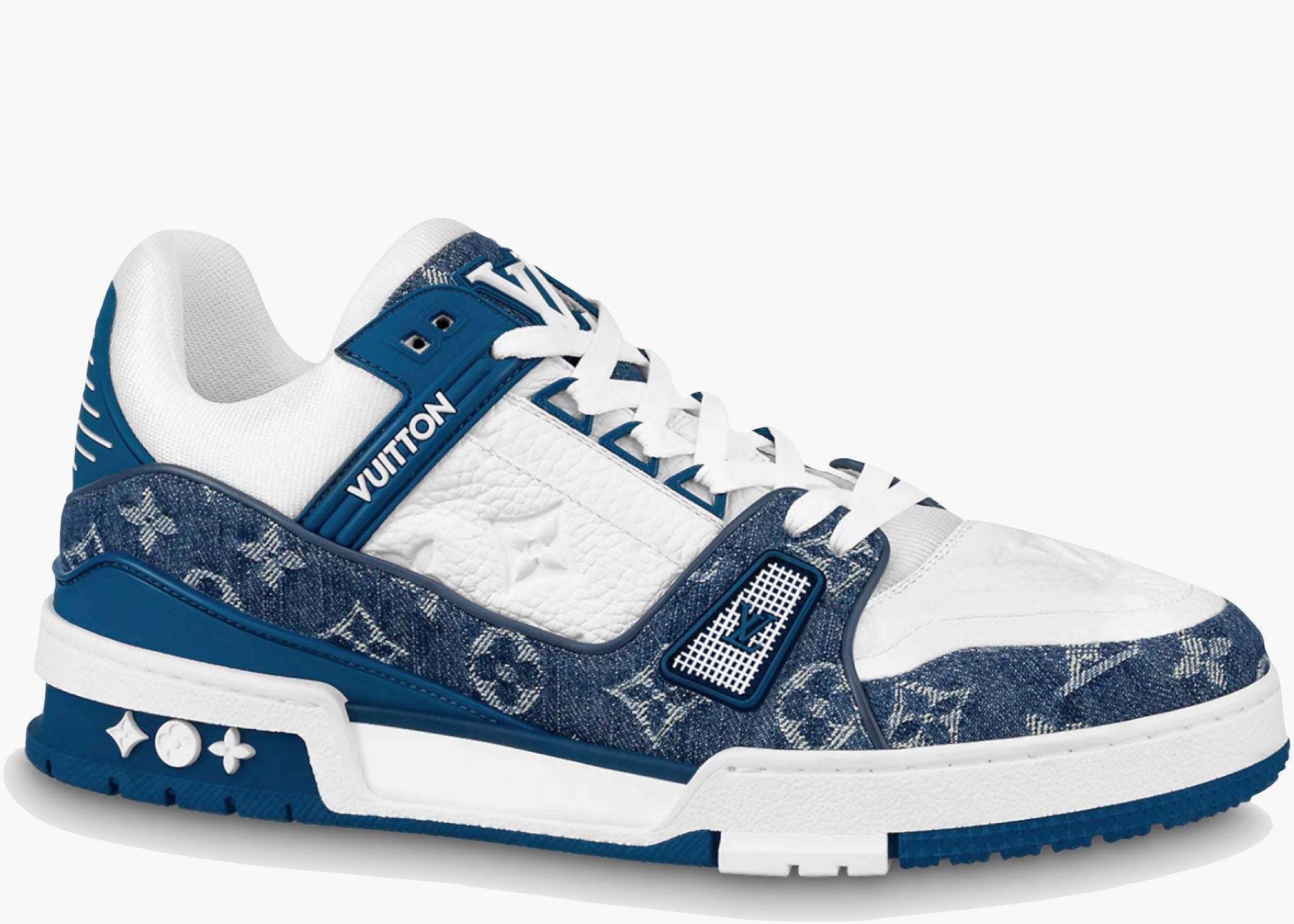 Louis Vuitton LV Trainer Monogram Denim White Blue 1A9JGZ Hype Clothinga Limited Edition
