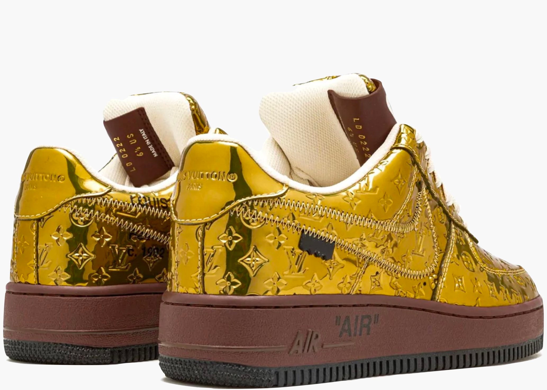 Louis Vuitton Nike Air Force 1 Low By Virgil Abloh Metallic Gold Hype Clothinga Limited Edition