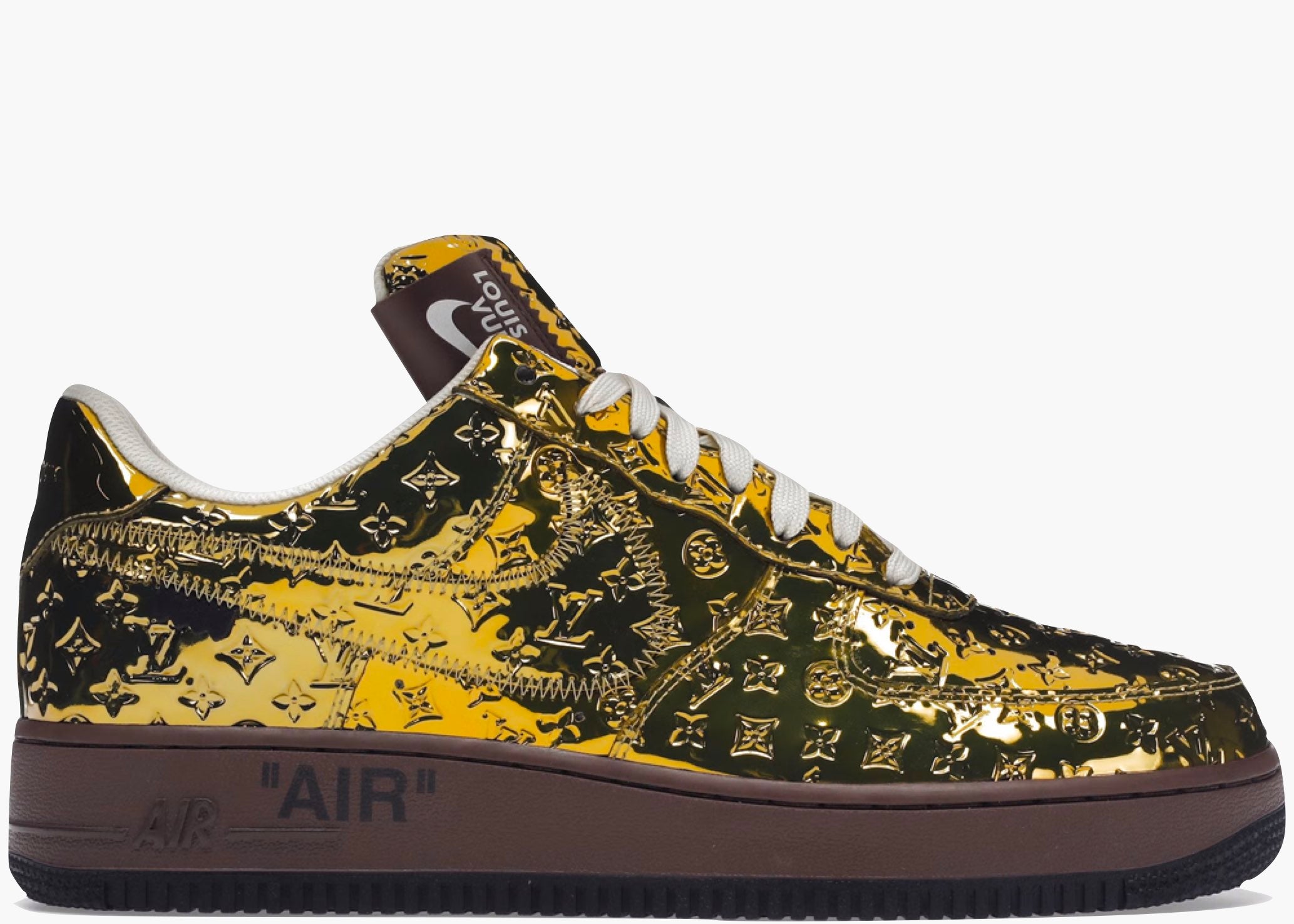 Louis Vuitton Nike Air Force 1 Low By Virgil Abloh Metallic Gold Hype Clothinga Limited Edition