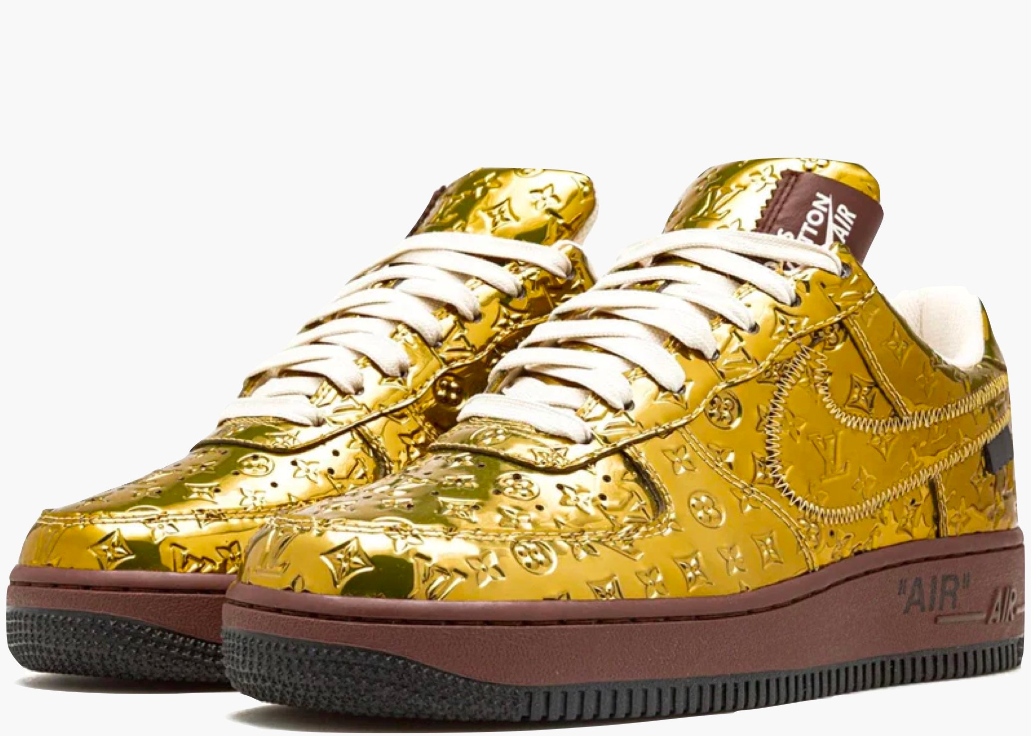 Louis Vuitton Nike Air Force 1 Low By Virgil Abloh Metallic Gold Hype Clothinga Limited Edition