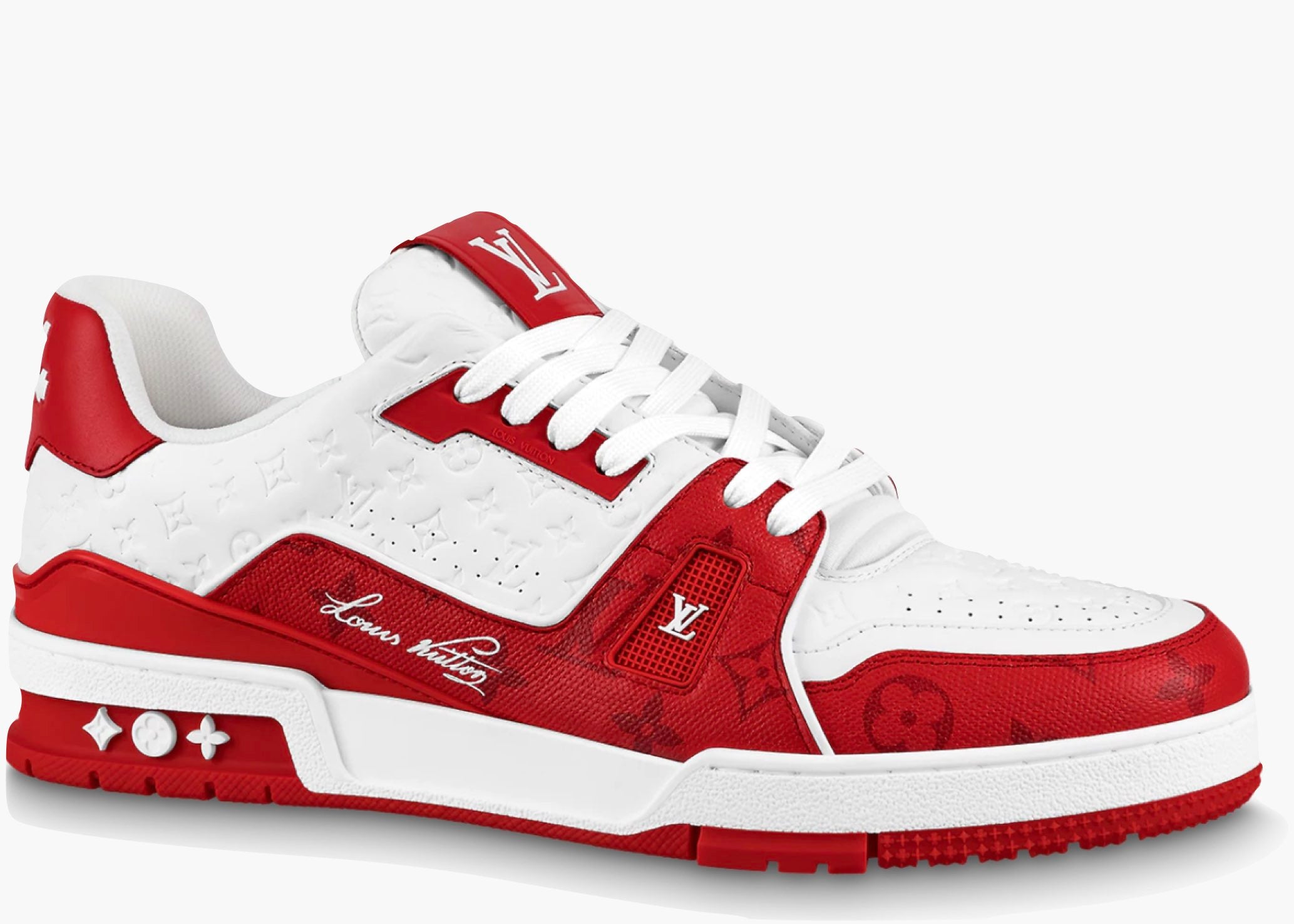 Louis Vuitton Trainer #54 Signature Red White 1AANFJ Hype Clothinga Limited Edition