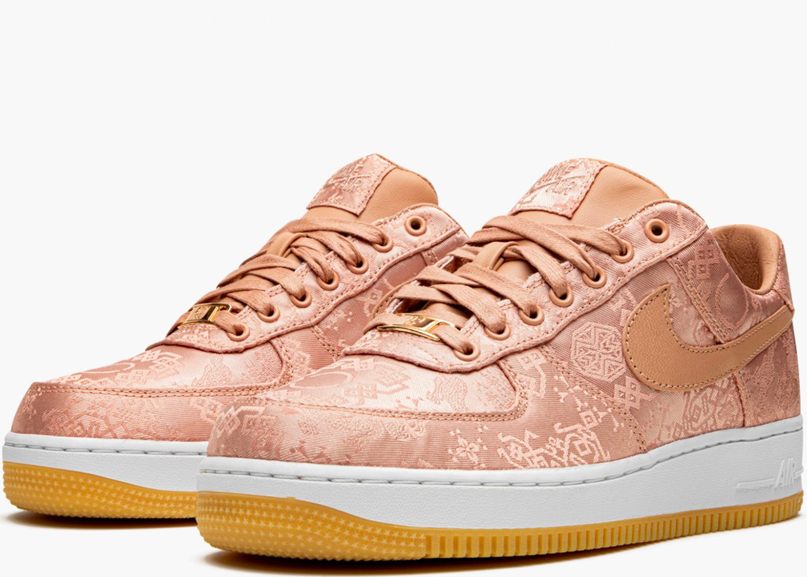 NIKE AIR FORCE 1 LOW X CLOT ROSE GOLD SILK CJ5290-600 HYPE CLOTHINGA LIMITED EDITION