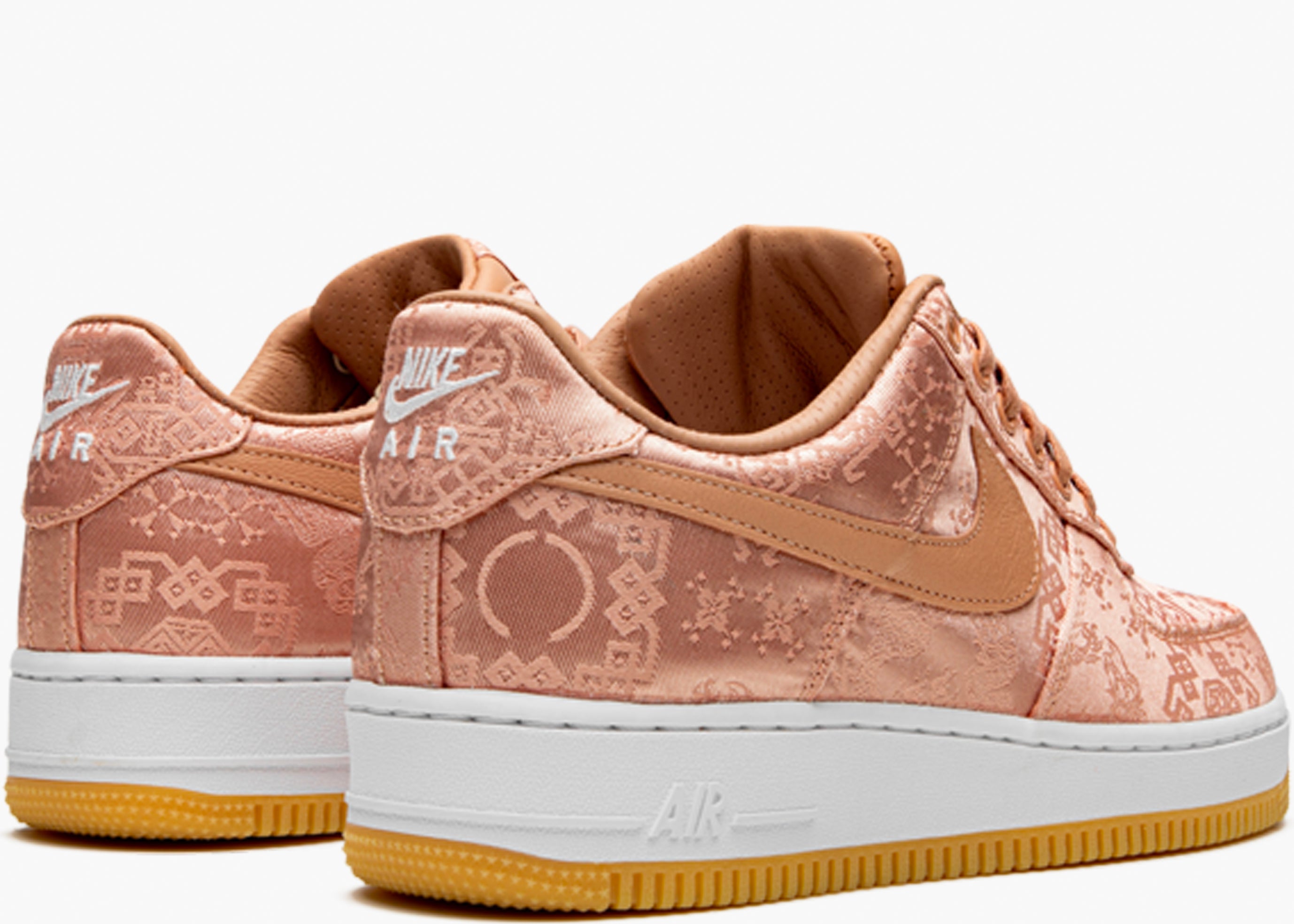 NIKE AIR FORCE 1 LOW X CLOT ROSE GOLD SILK CJ5290-600 HYPE CLOTHINGA LIMITED EDITION