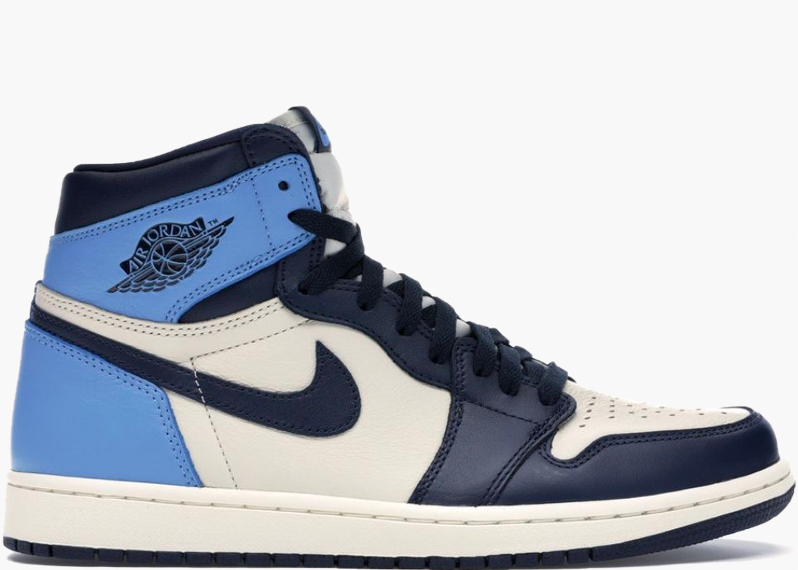 NIKE AIR JORDAN 1 RETRO HIGH OBSIDIAN UNC 555088-140 HYPE CLOTHINGA LIMITED EDITION