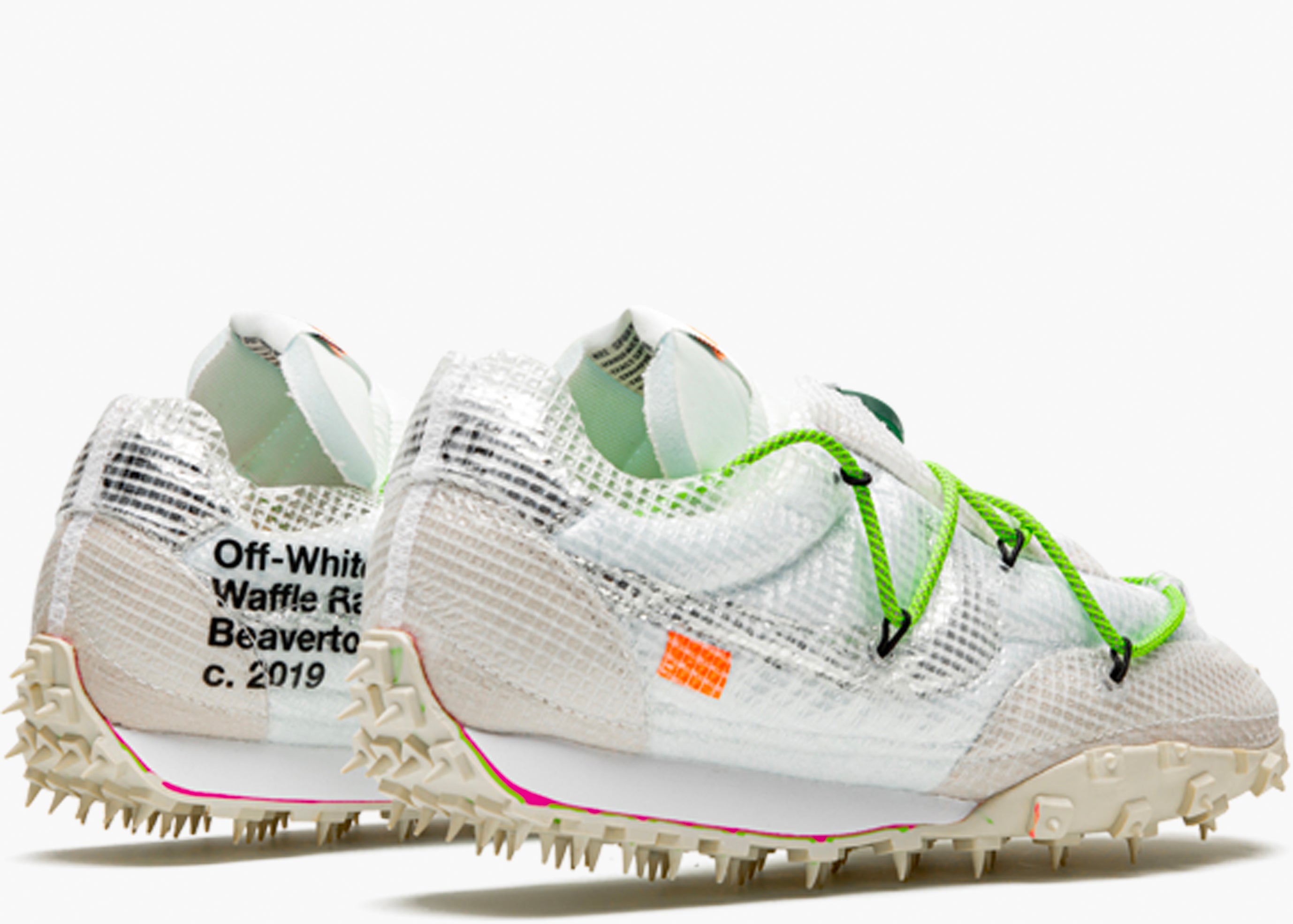 NIKE X OFF-WHITE WAFFLE RACER ELECTRIC GREEN CD8180-100 HYPE CLOTHINGA LIMITED EDITION