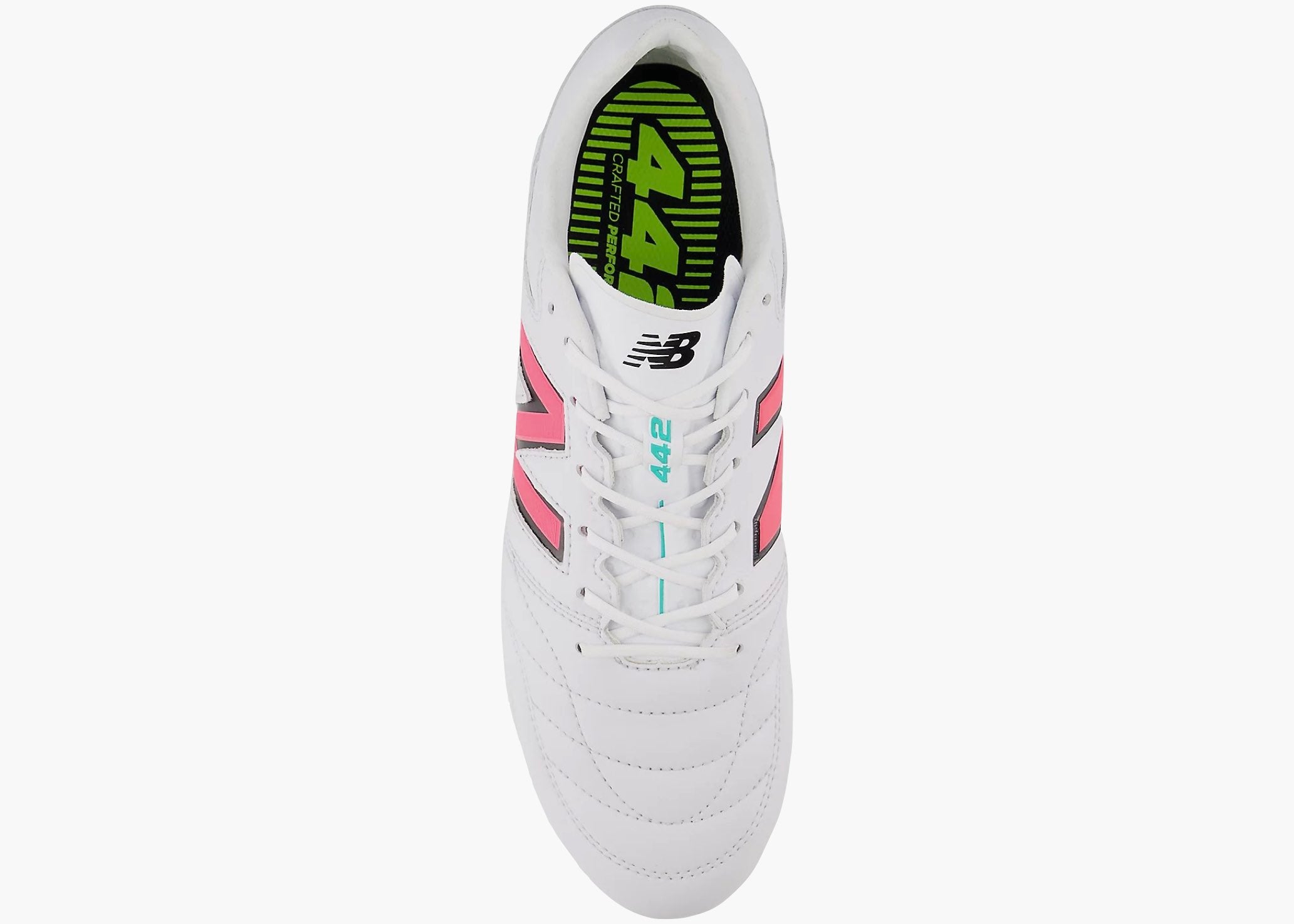 New Balance 442 Pro FG V2 White Hi Lite Neon Pink MS41FMWH Hype Clothinga Limited Edition