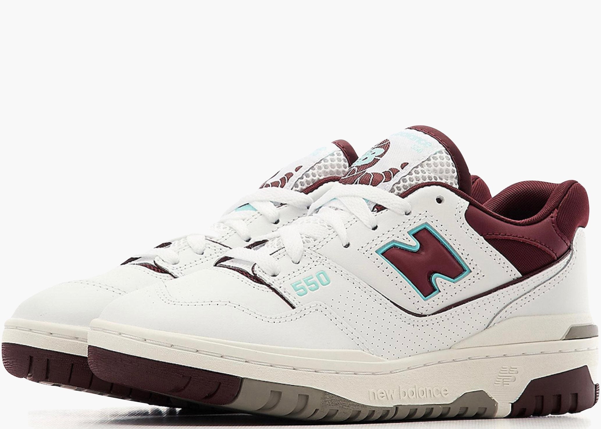 New Balance 550 Burgundy Cyan Hype Clothinga Limited Edition