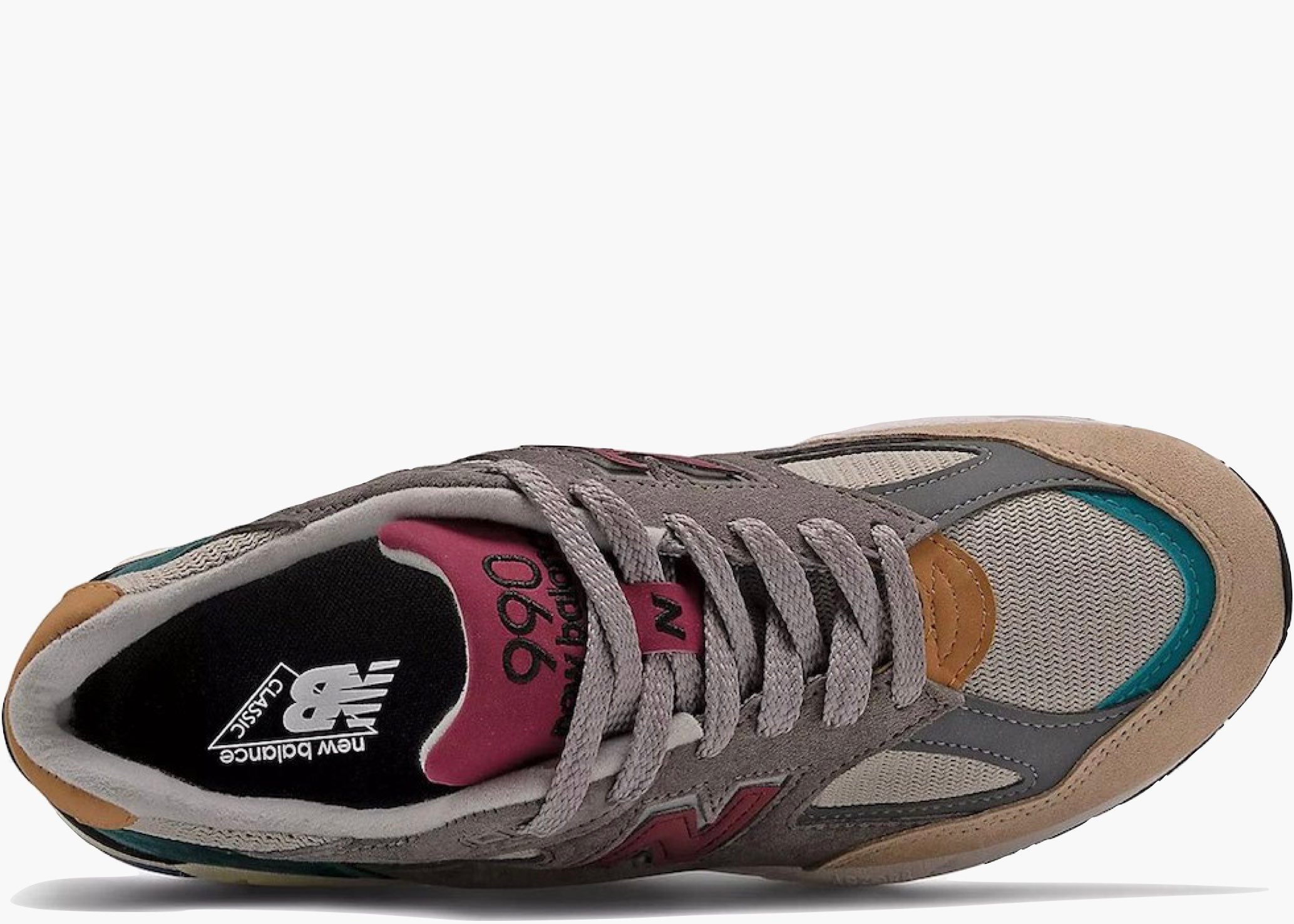 New Balance 990v2 Grey Green Maroon