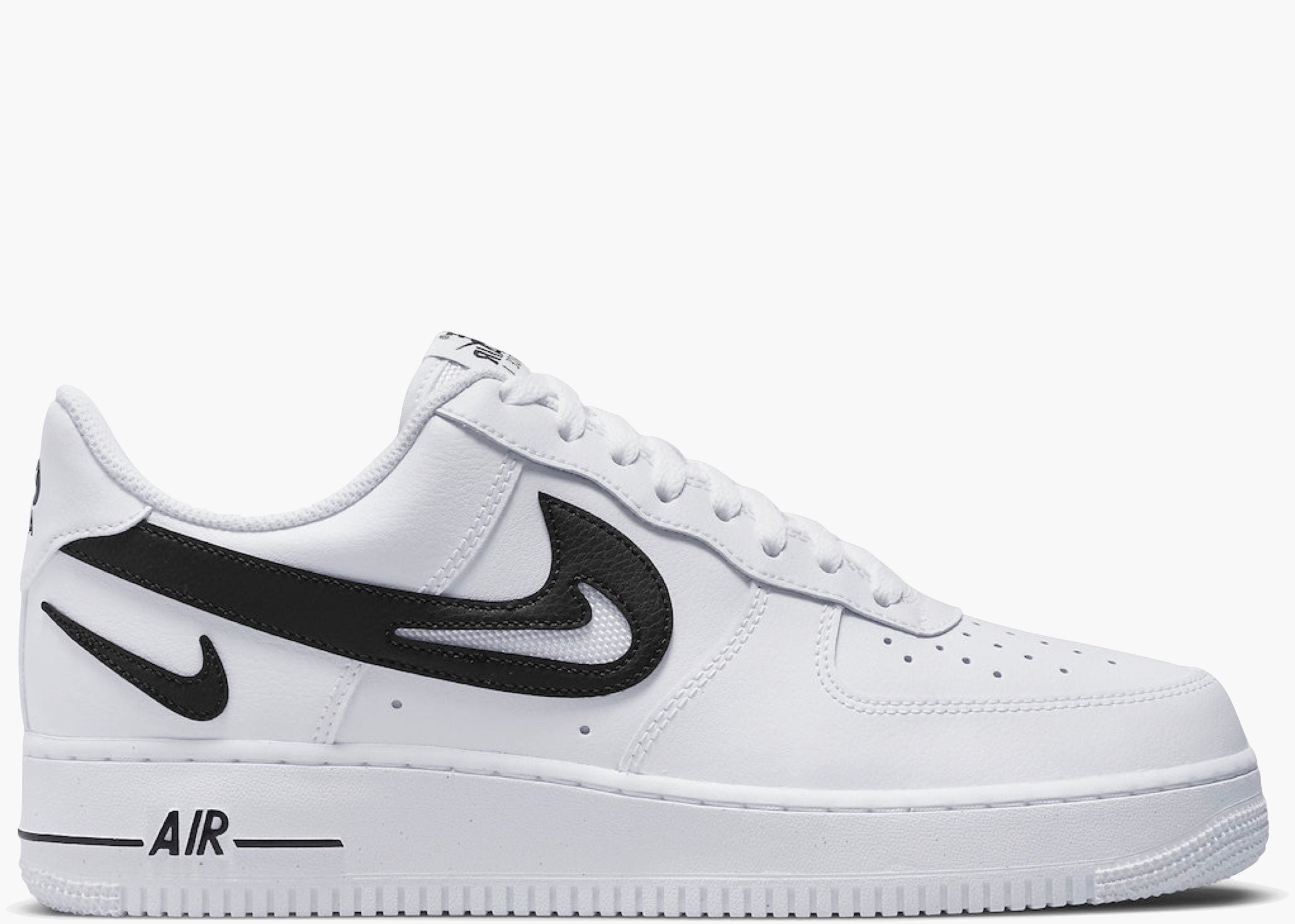 Nike Air Force 1 Low Cut Out Swoosh White Black (GS)