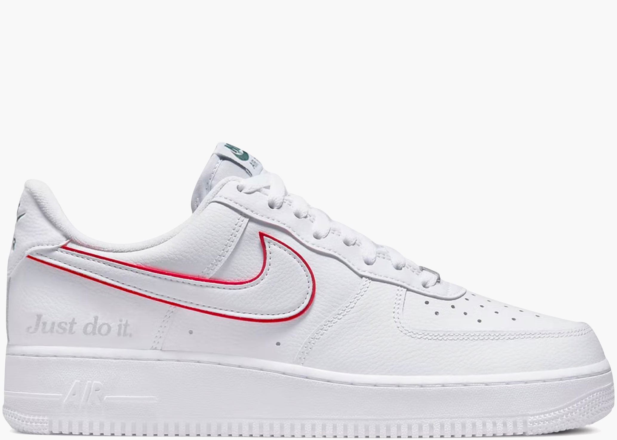 Nike Air Force 1 Low Just Do It White Noble Green Metallic Silver University Red Hype Clothinga Limited Edition