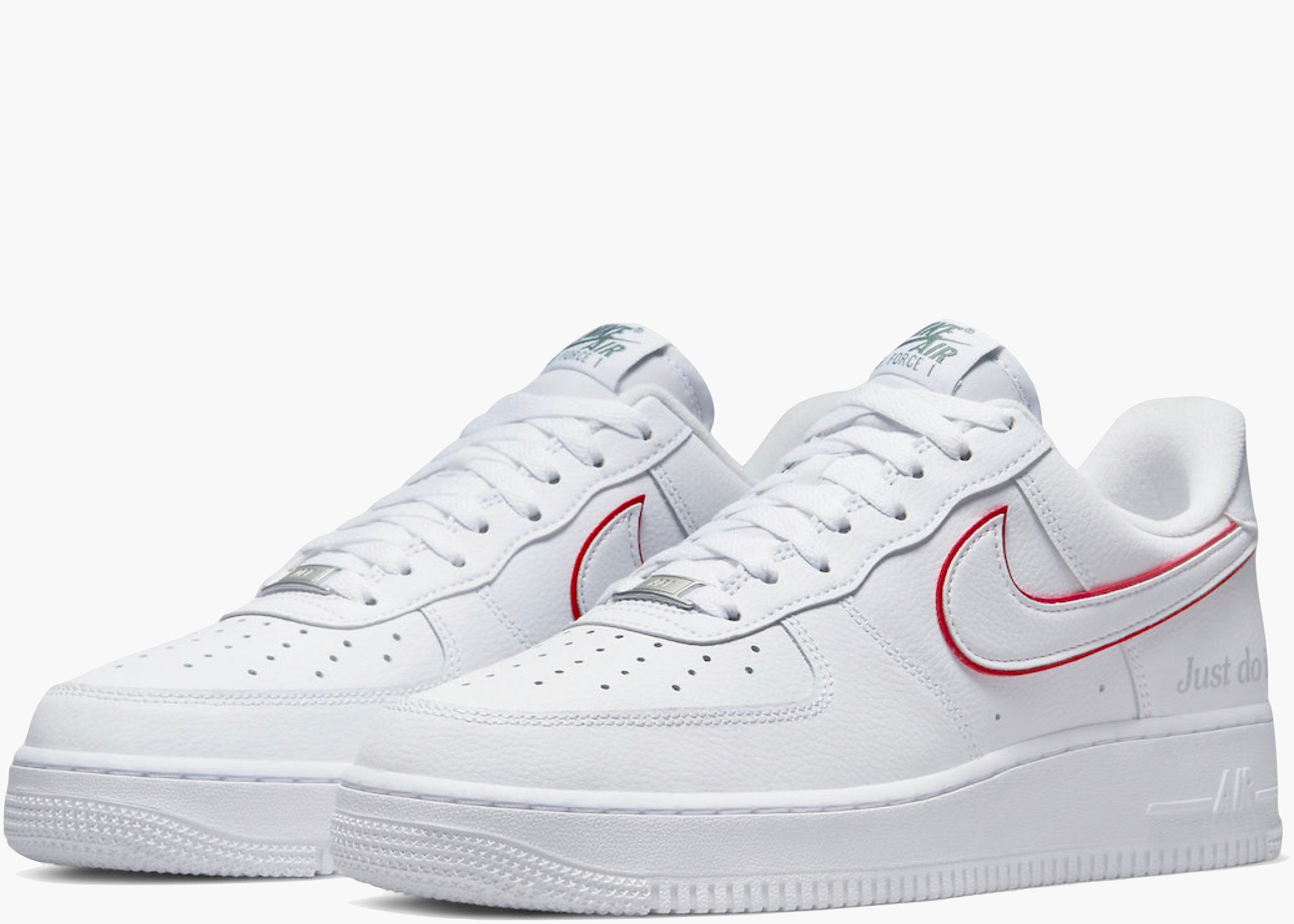 Nike Air Force 1 Low Just Do It White Noble Green Metallic Silver University Red Hype Clothinga Limited Edition