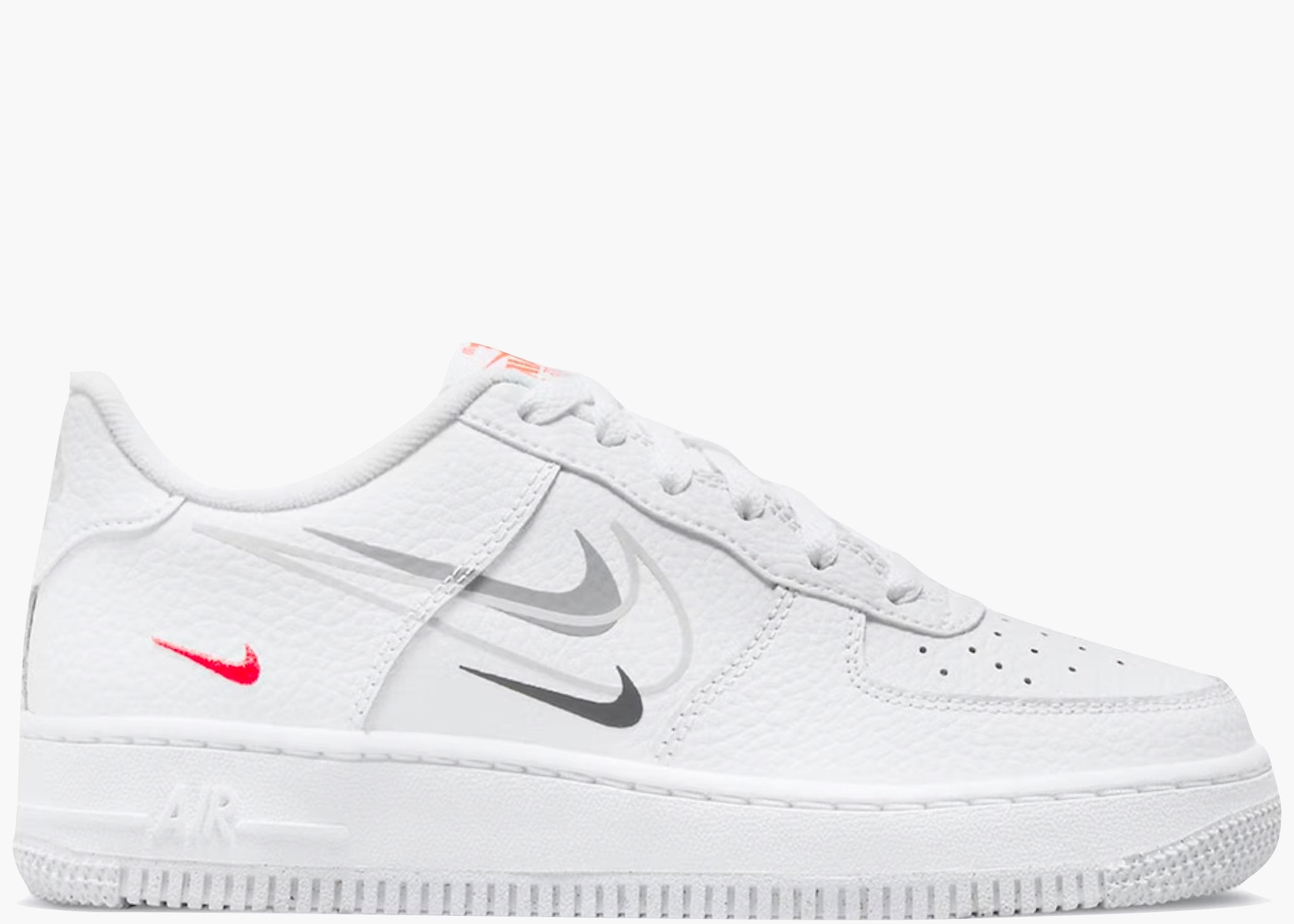 Nike Air Force 1 Low Multi-Swoosh White Particle Grey Photon Dust Bright Crimson (GS) Hype Clothinga Limited Edition