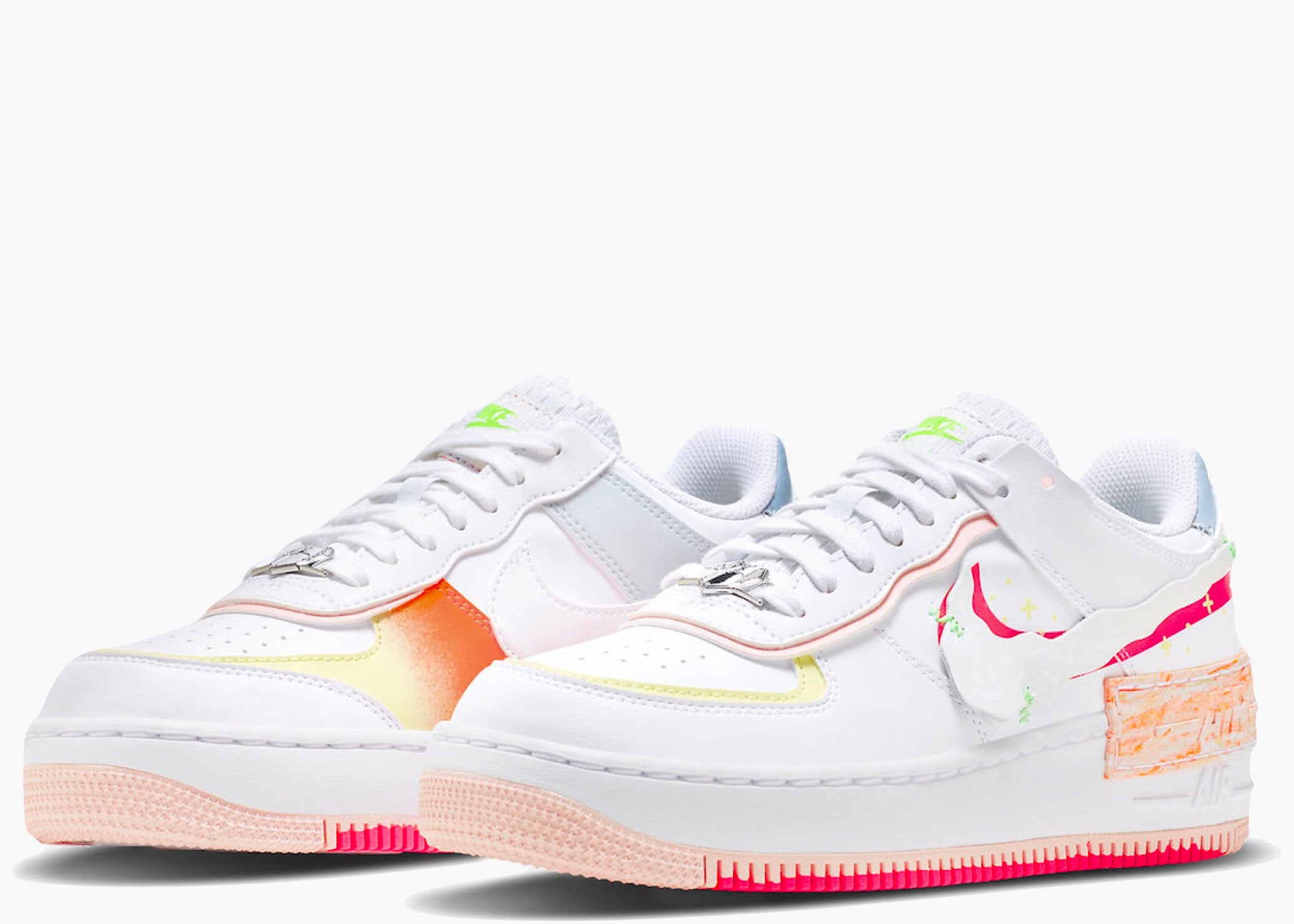 Nike Air Force 1 Low Shadow White Pink Orange (W) Hype clothinga Limited Edition