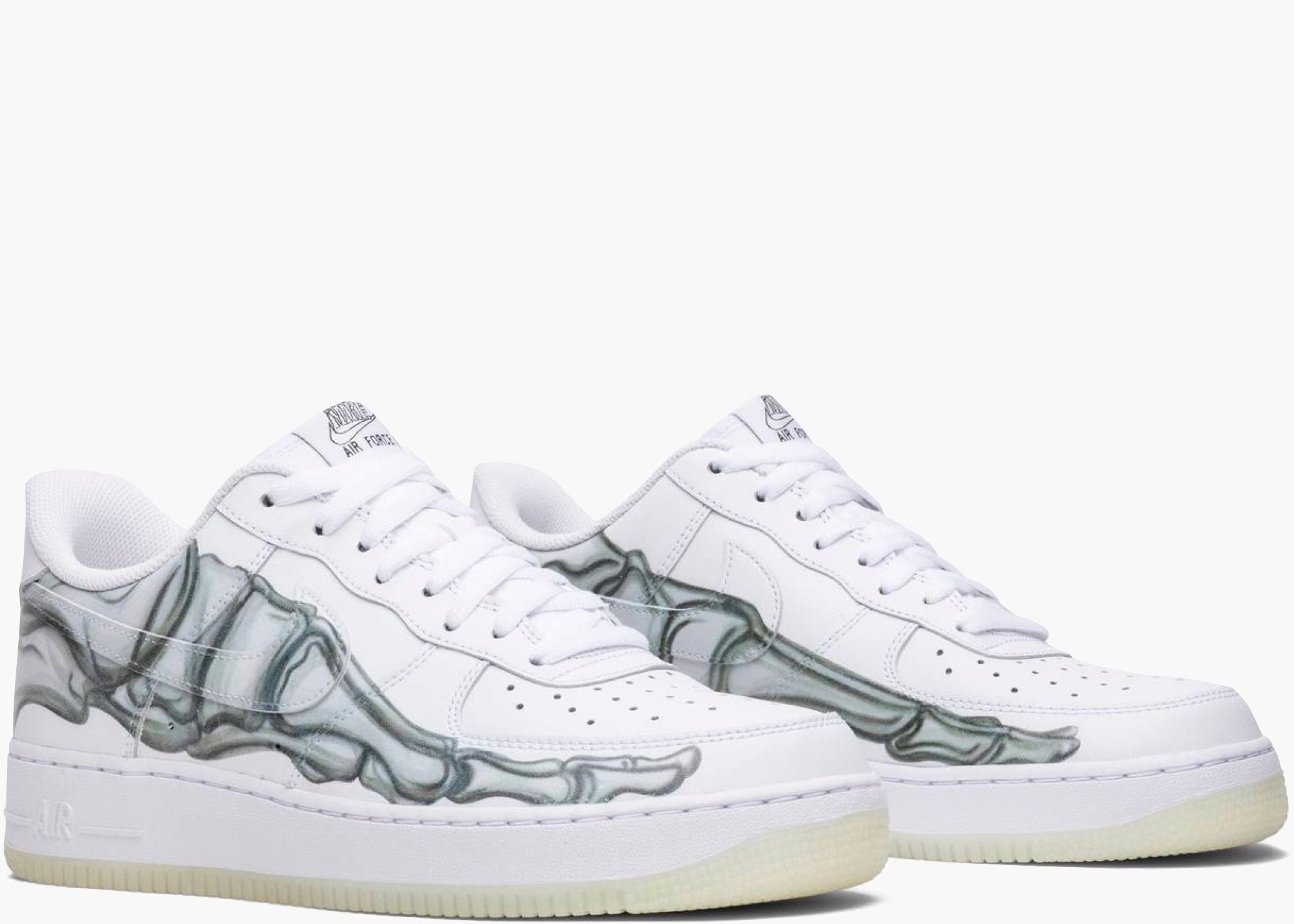 Nike Air Force 1 Low Skeleton Halloween BQ7541-100 Hype Clothinga
