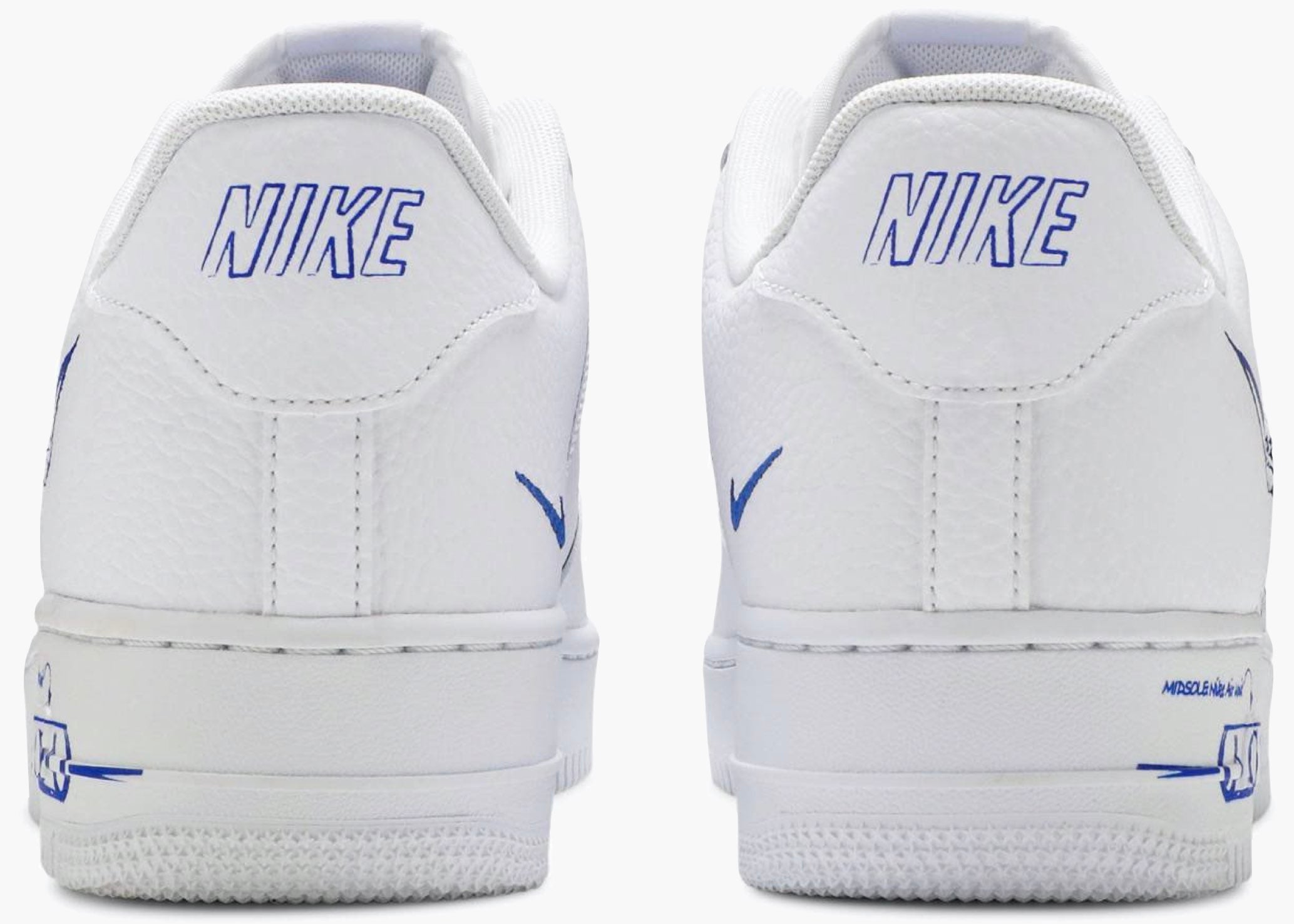 Nike Air Force 1 Low Sketch White Royal CW7581-100 Hype Clothinga