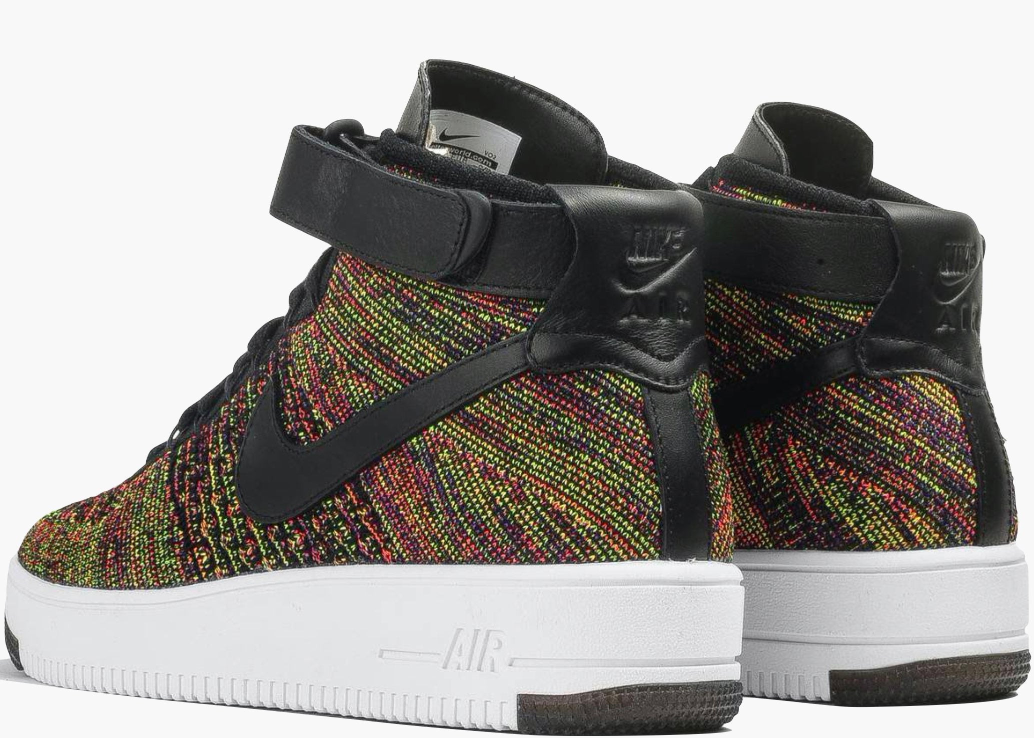 Nike Air Force 1 Mid Flyknit Multi-color Black 817420-002 Hype Clothinga