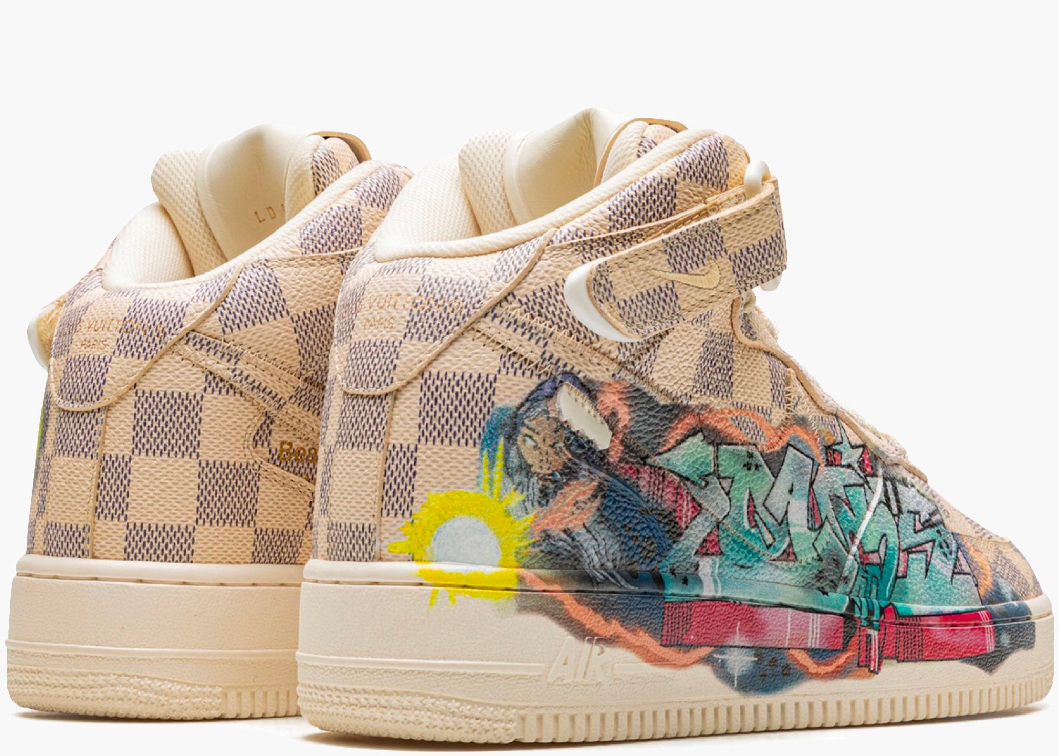 Nike Air Force 1 Mid Louis Vuitton By Virgil Abloh Graffiti Hype Clothinga Limited Edition