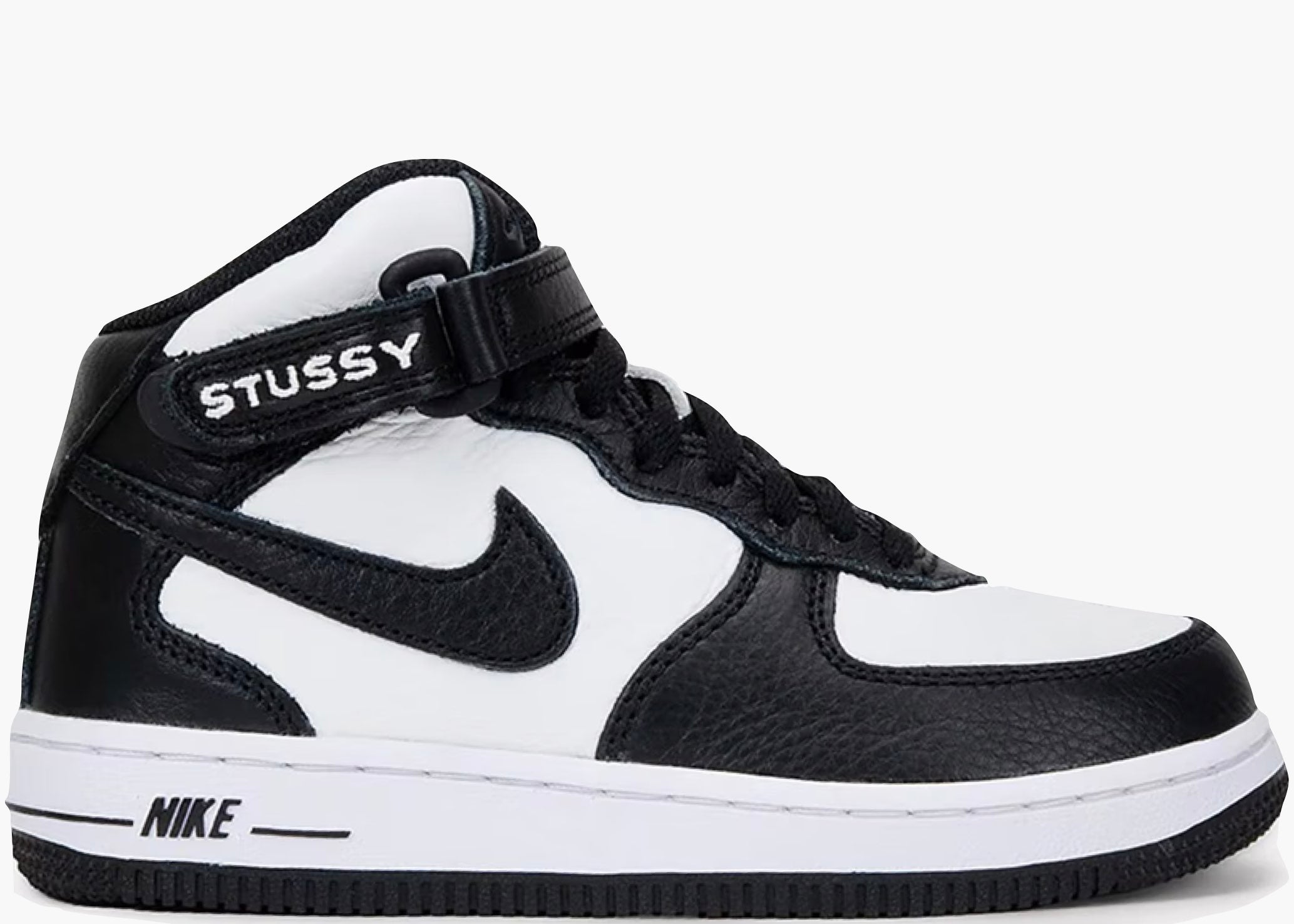 Nike Air Force 1 Mid Stussy White Black (PS) Hype clothinga Limited Edition