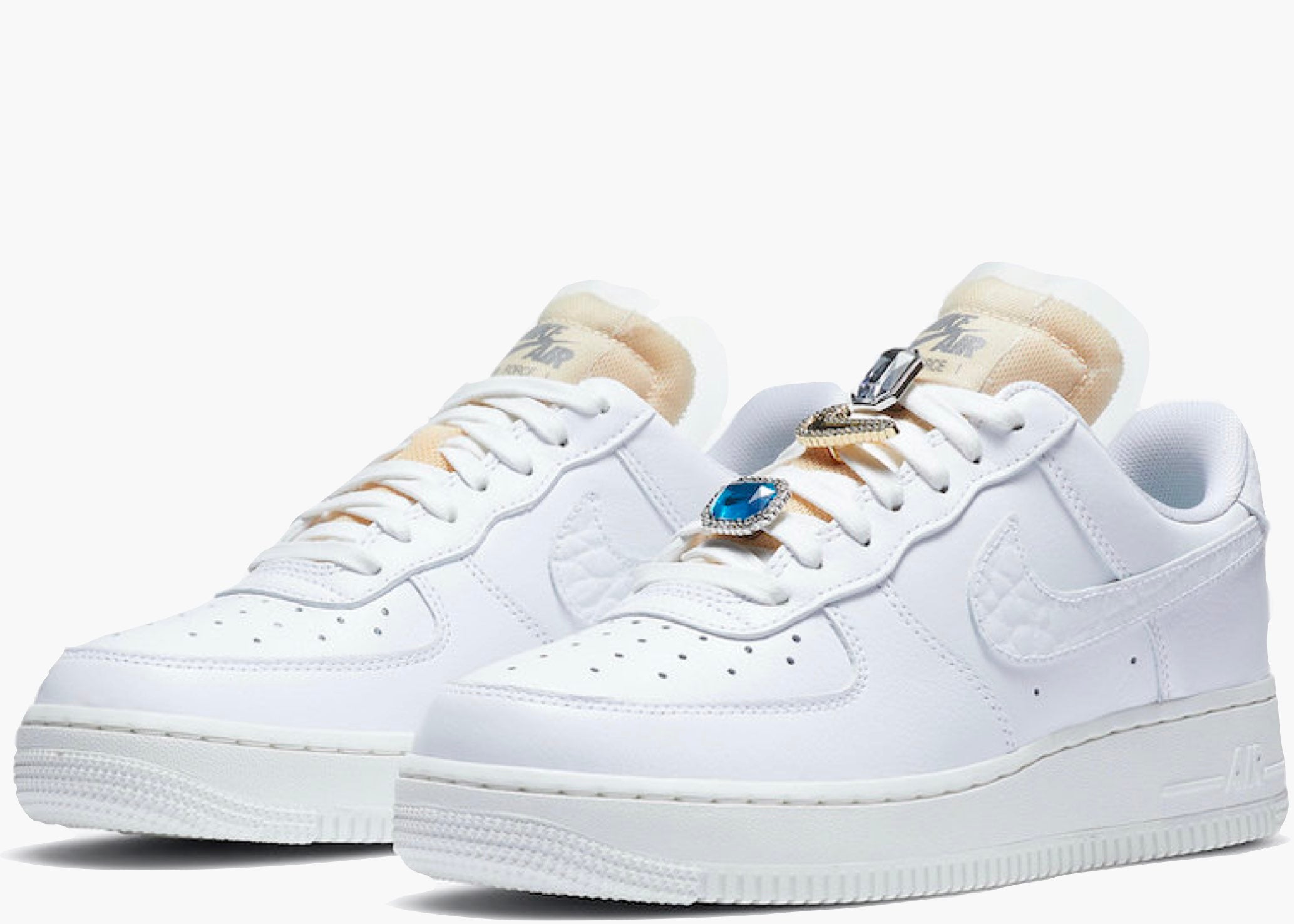 Nike Air Force 1 White Bling Jewels Wmns