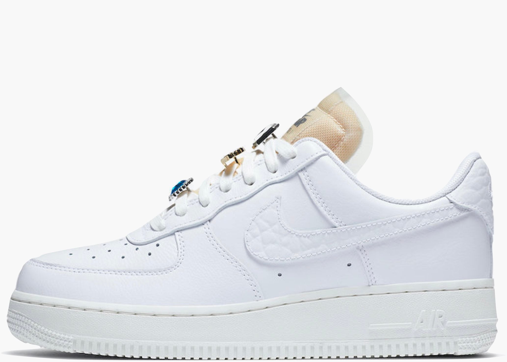 Nike Air Force 1 White Bling Jewels Wmns