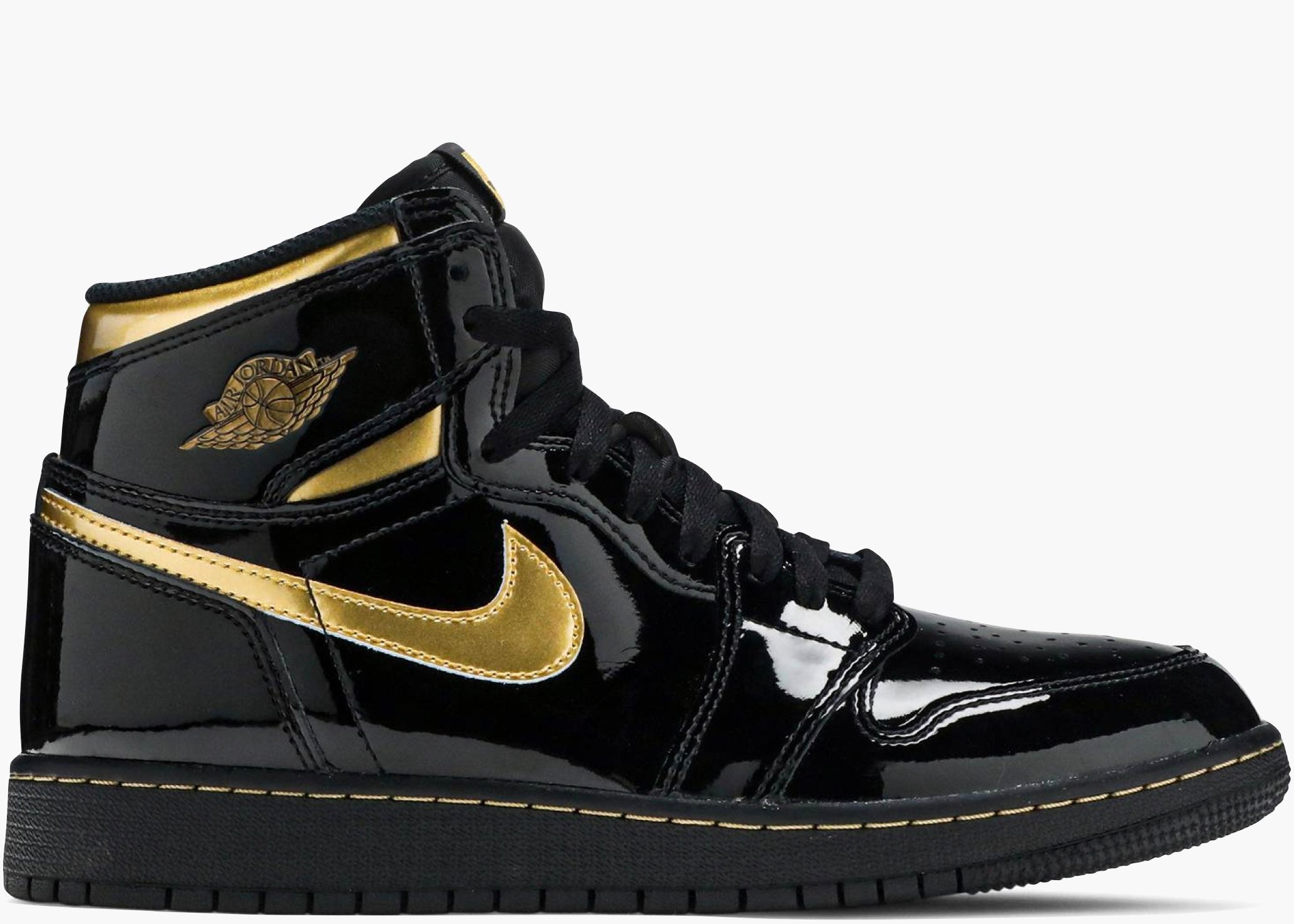 Nike Air Jordan 1 High Retro GS Black Metallic Gold 575441-032 Hype Clothinga
