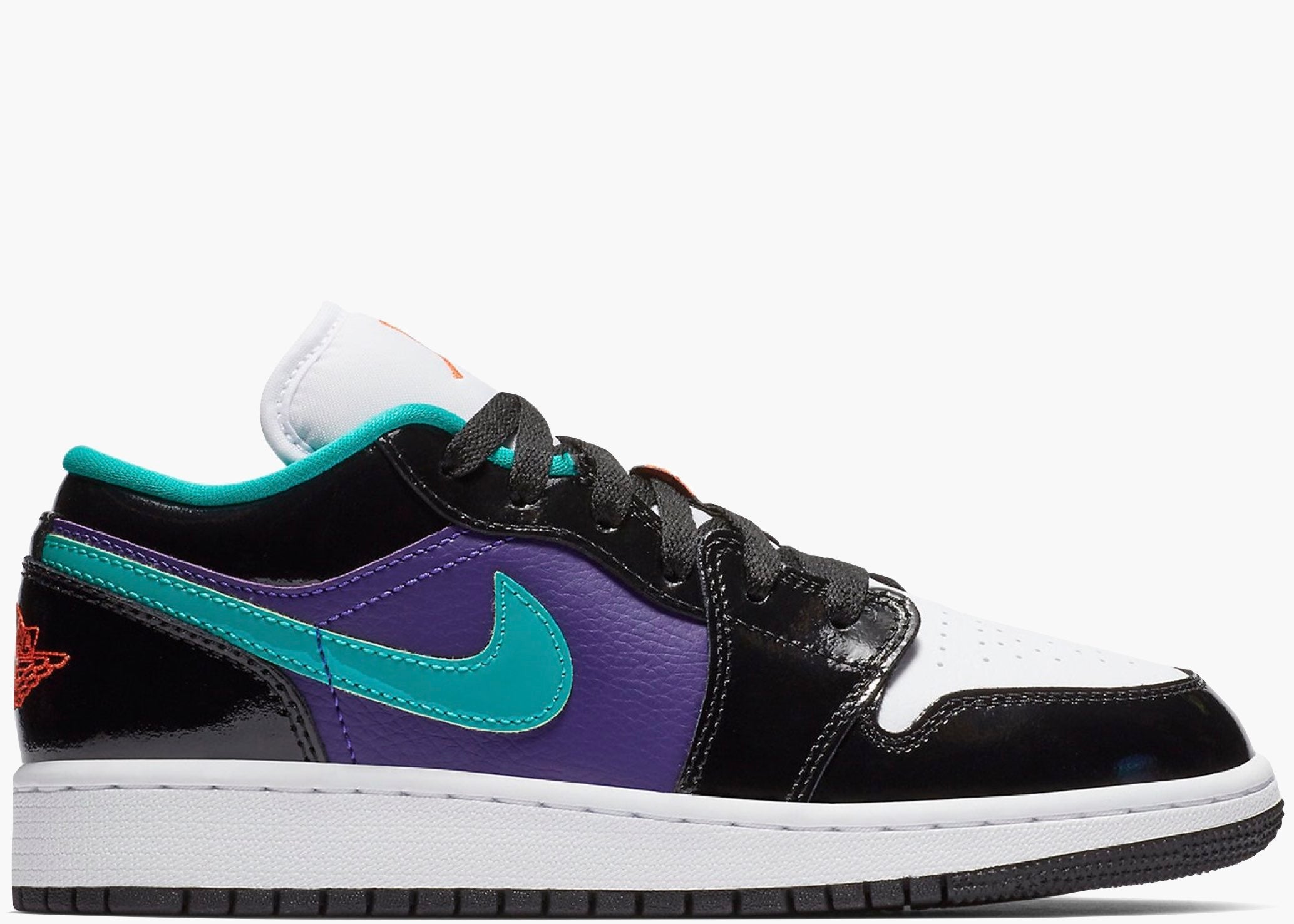 Nike Air Jordan 1 Low Black Court Purple Turbo Green (GS) 553560-035 Hype Clothinga Limited Edition