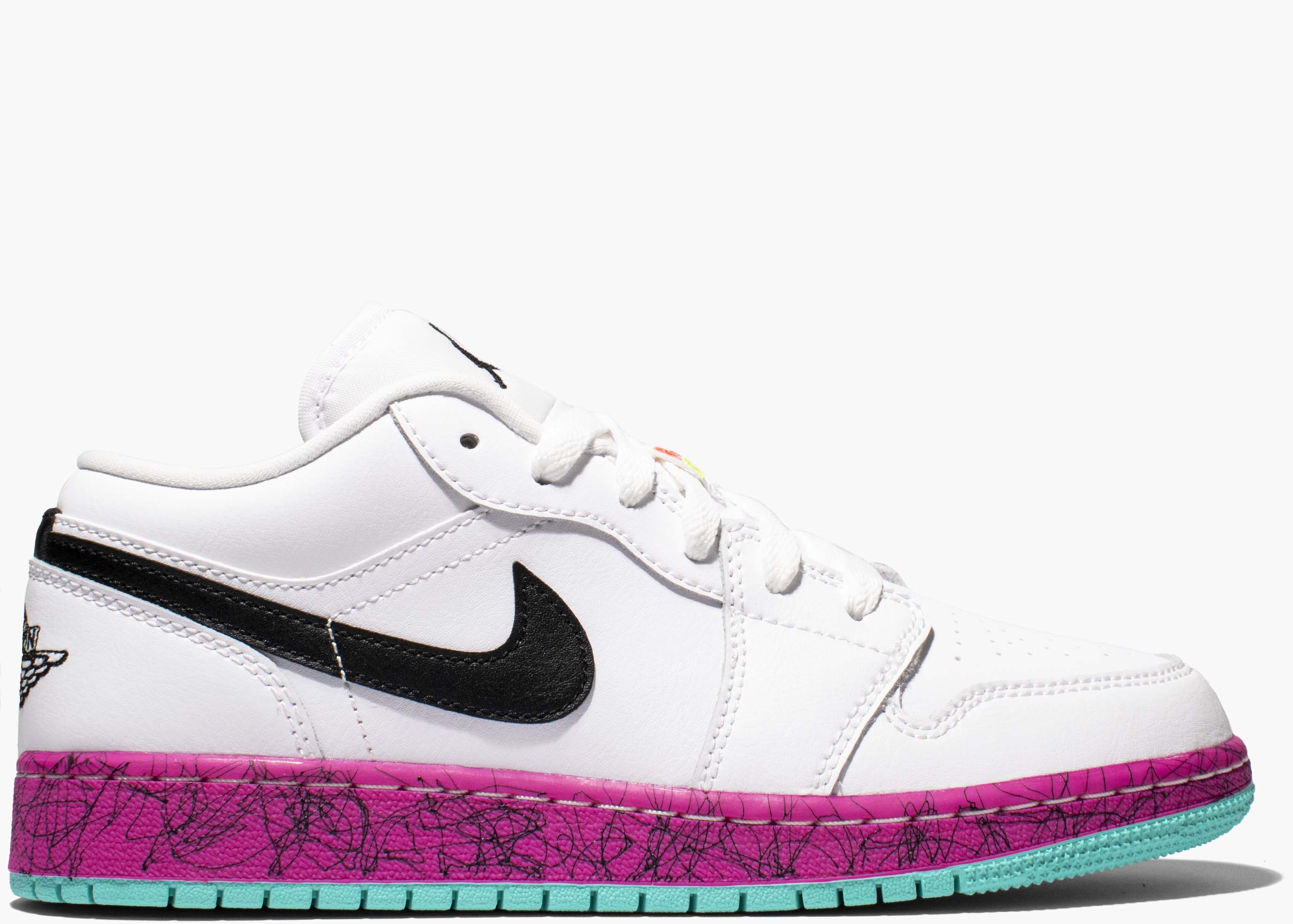 Nike Air Jordan 1 Low Multi-Color Midsoles White (GS) CV9548-100 Hype Clothinga Limited Edition