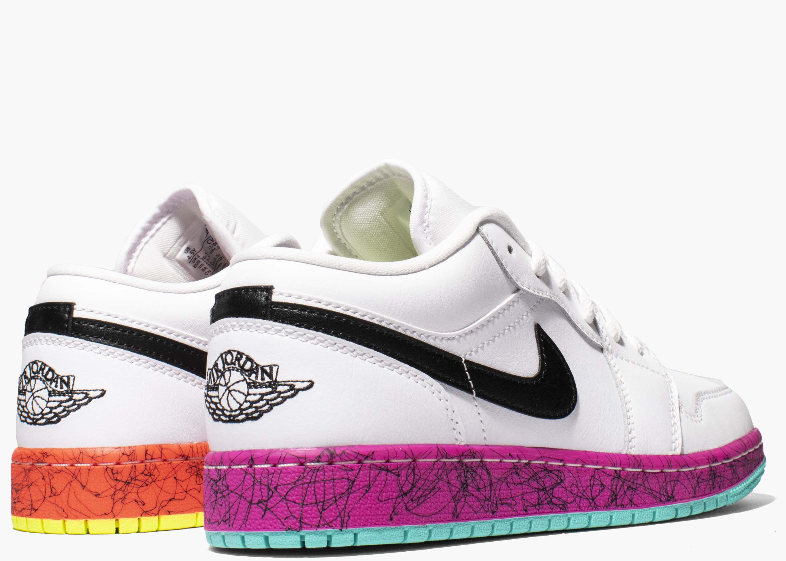 Nike Air Jordan 1 Low Multi-Color Midsoles White (GS) CV9548-100 Hype Clothinga Limited Edition