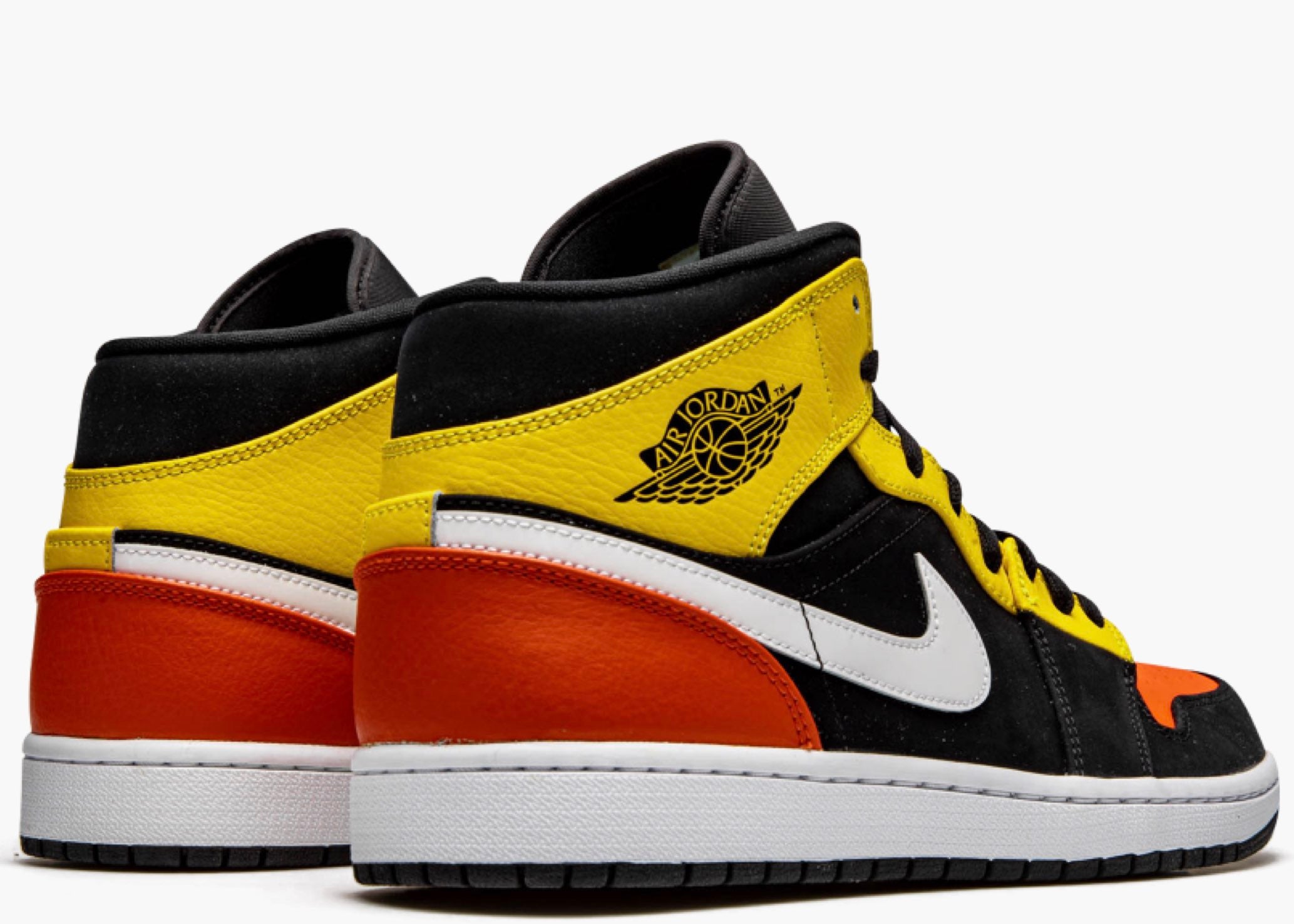 Nike Air Jordan 1 Mid Black Amarillo Orange 852542-087 Hype Clothinga Limited Edition