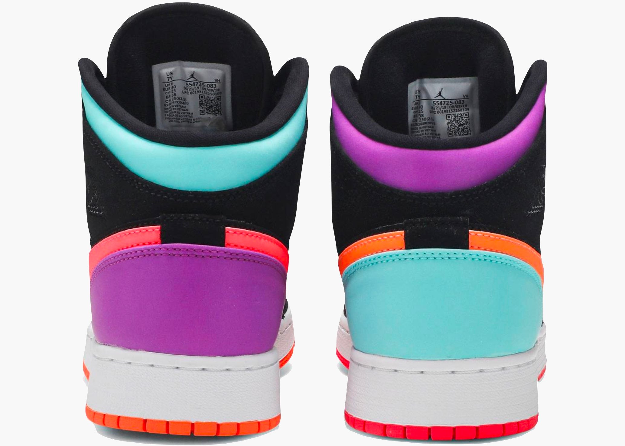 Nike Air Jordan 1 Mid Candy Multi-color (gs) 554725-083 Hype Clothinga