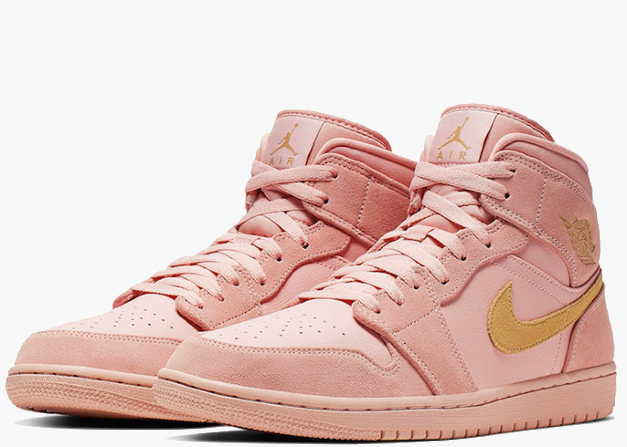 Nike Air Jordan 1 Mid Coral Gold 852542-600 Hype Clothinga Limited Edition