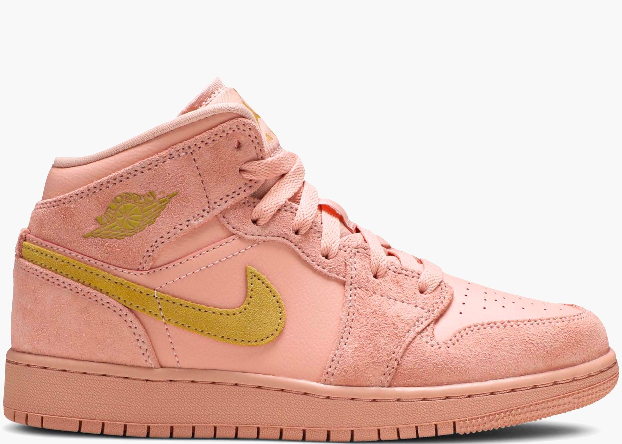 Nike Air Jordan 1 Mid Coral Gold (gs) BQ6931-600 Hype Clothinga
