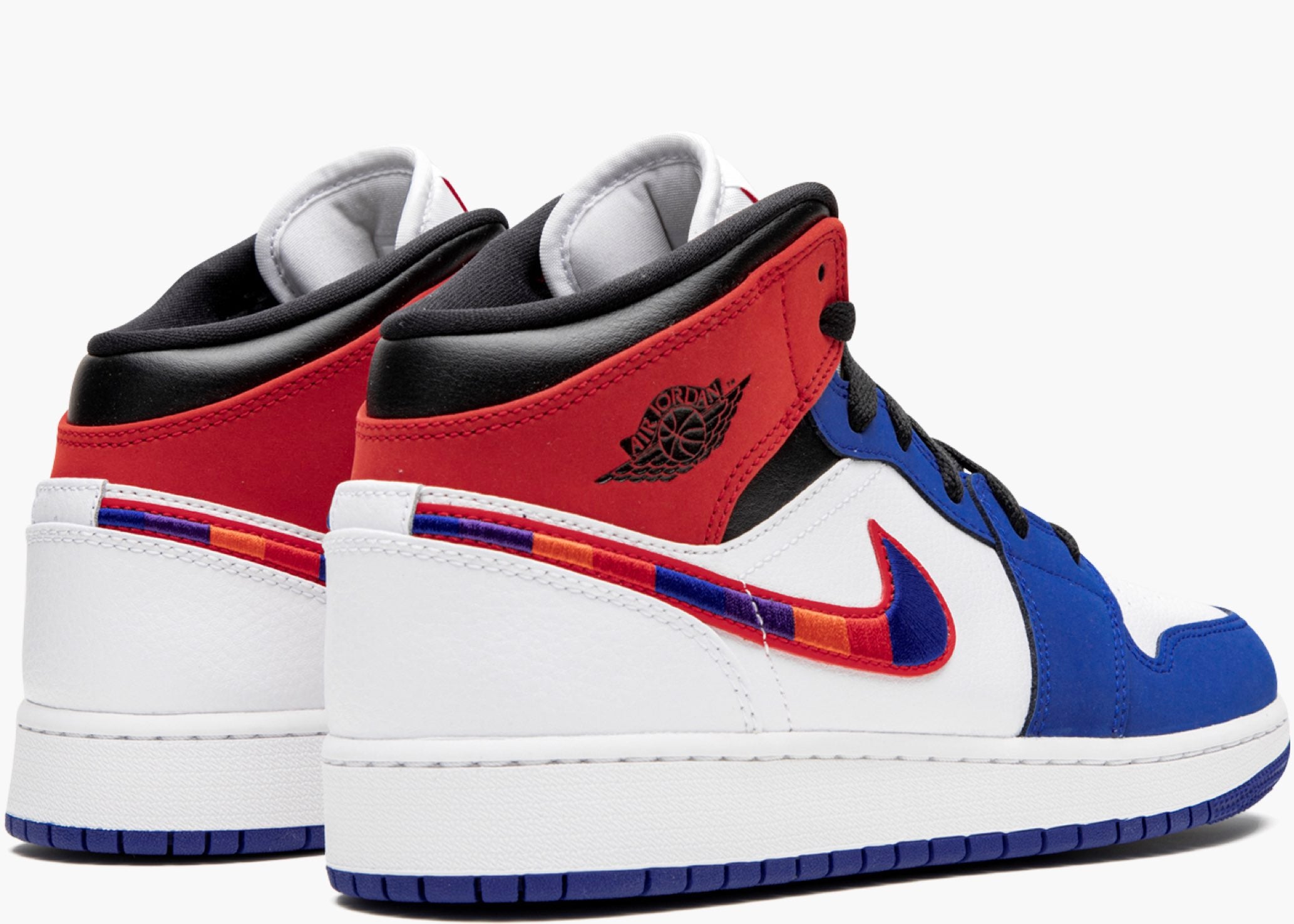 Nike Air Jordan 1 Mid Multi-color Swoosh (gs) BQ6931-146 Hype Clothinga
