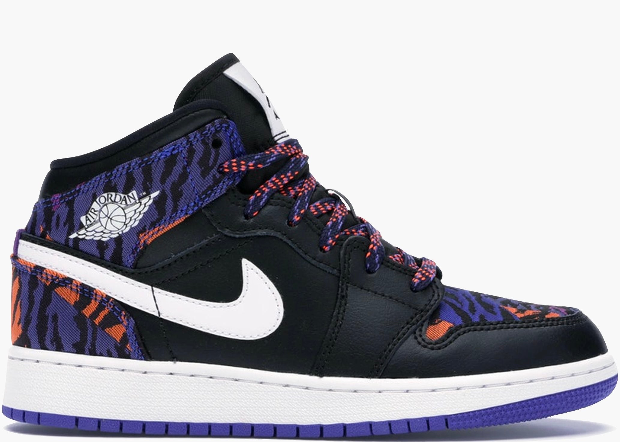 Nike Air Jordan 1 Mid Multi Color Tiger Stripe (gs) AV5174-005 Hype Clothinga