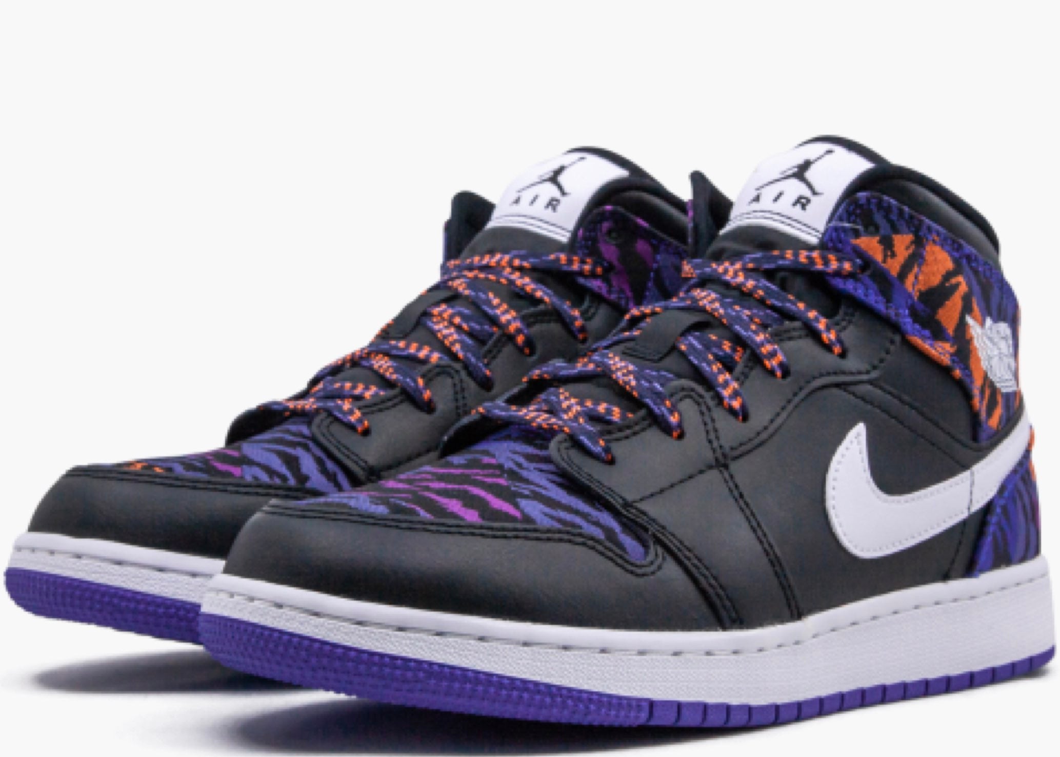 Nike Air Jordan 1 Mid Multi Color Tiger Stripe (gs) AV5174-005 Hype Clothinga