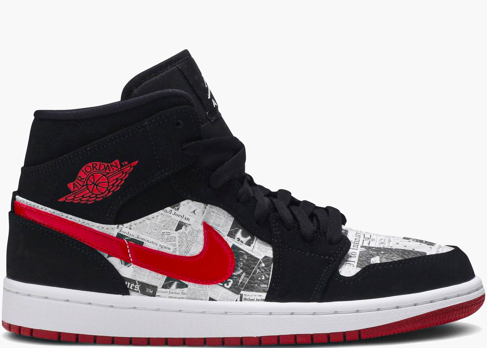 Nike Air Jordan 1 Mid Newspaper Air Times 852542-061 Hype Clothinga