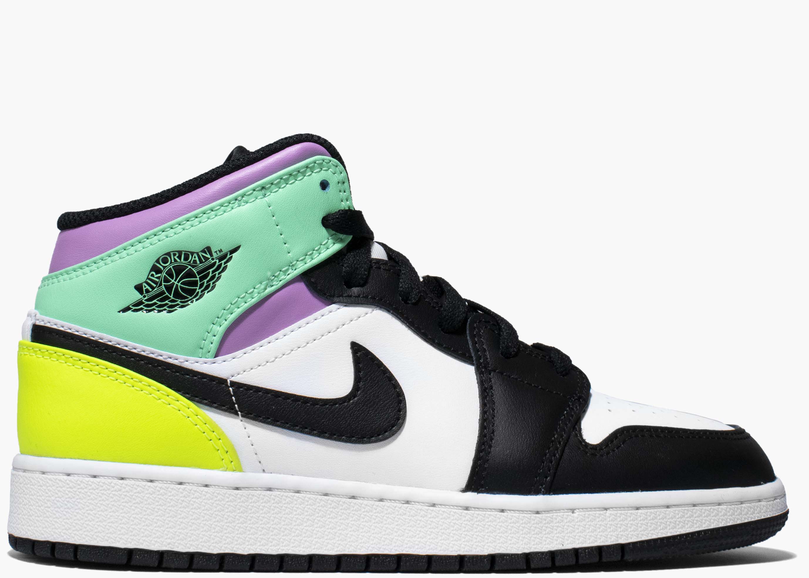 Nike Air Jordan 1 Mid Pastel Black Toe (GS) 554725-175 Hype Clothinga Limited Edition