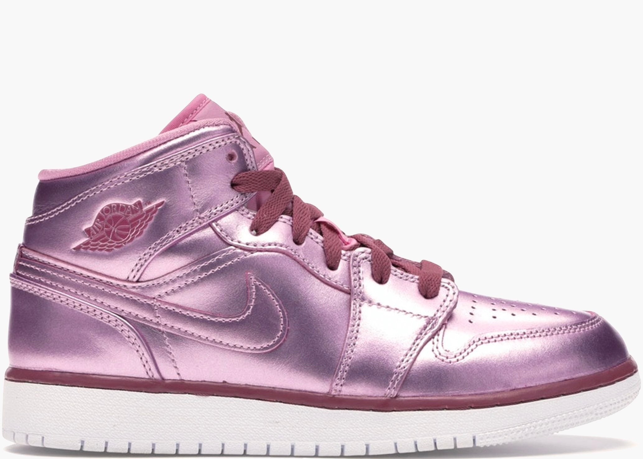 Nike Air Jordan 1 Mid Pink Rise (gs) AV5174-640 Hype Clothinga