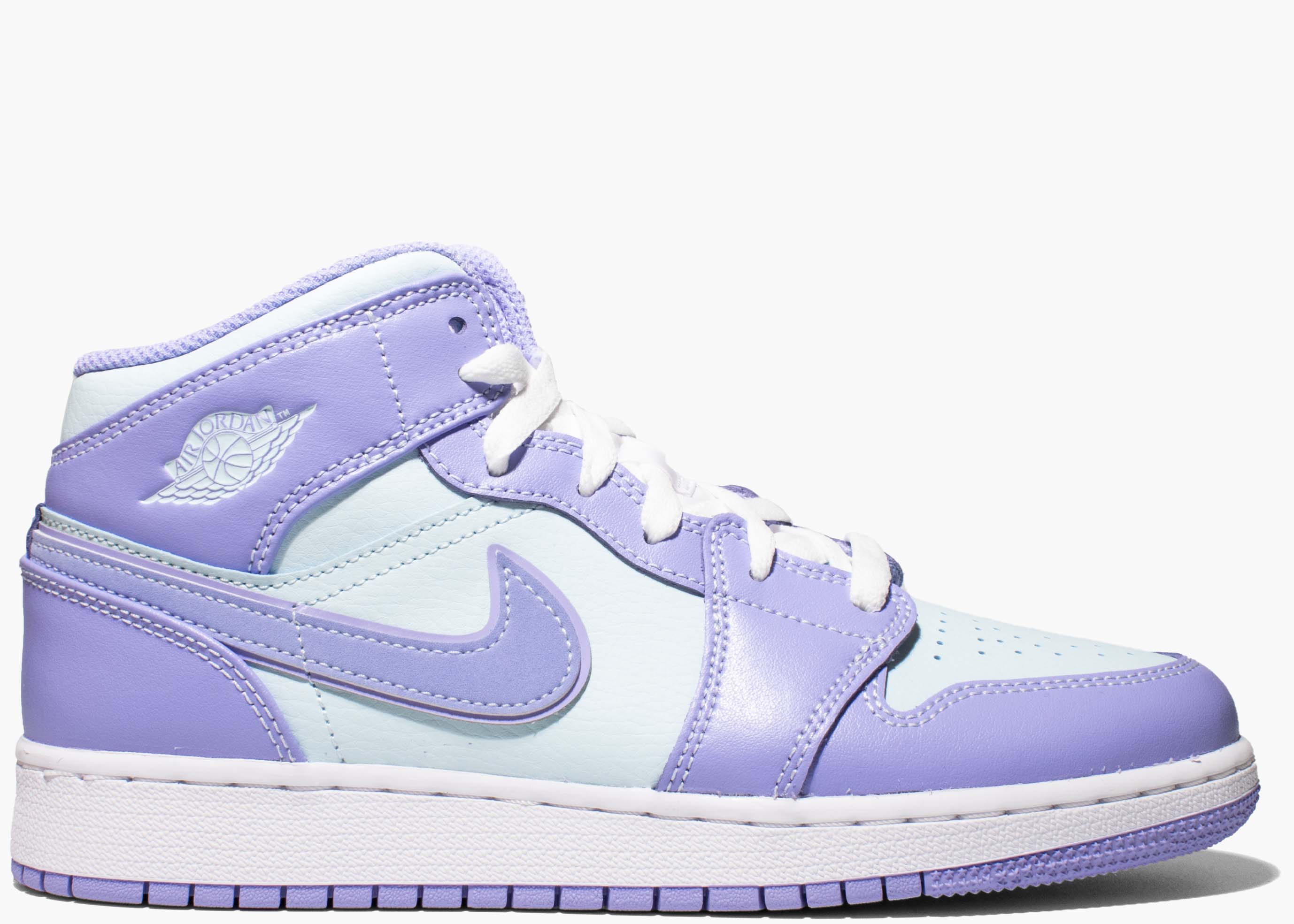 Nike Air Jordan 1 Mid Purple Aqua (GS) 554725-500 Hype Clothinga Limited Edition
