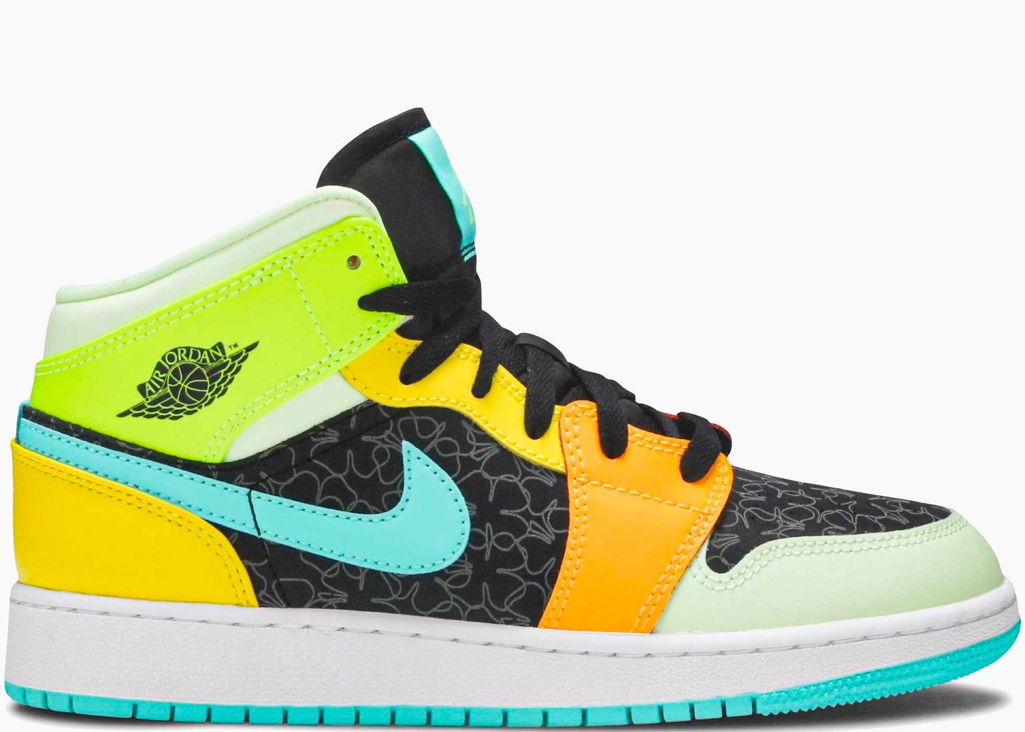 Nike Air Jordan 1 Mid Se Four Leaf Clover (gs) BQ6931-037 Hype Clothinga