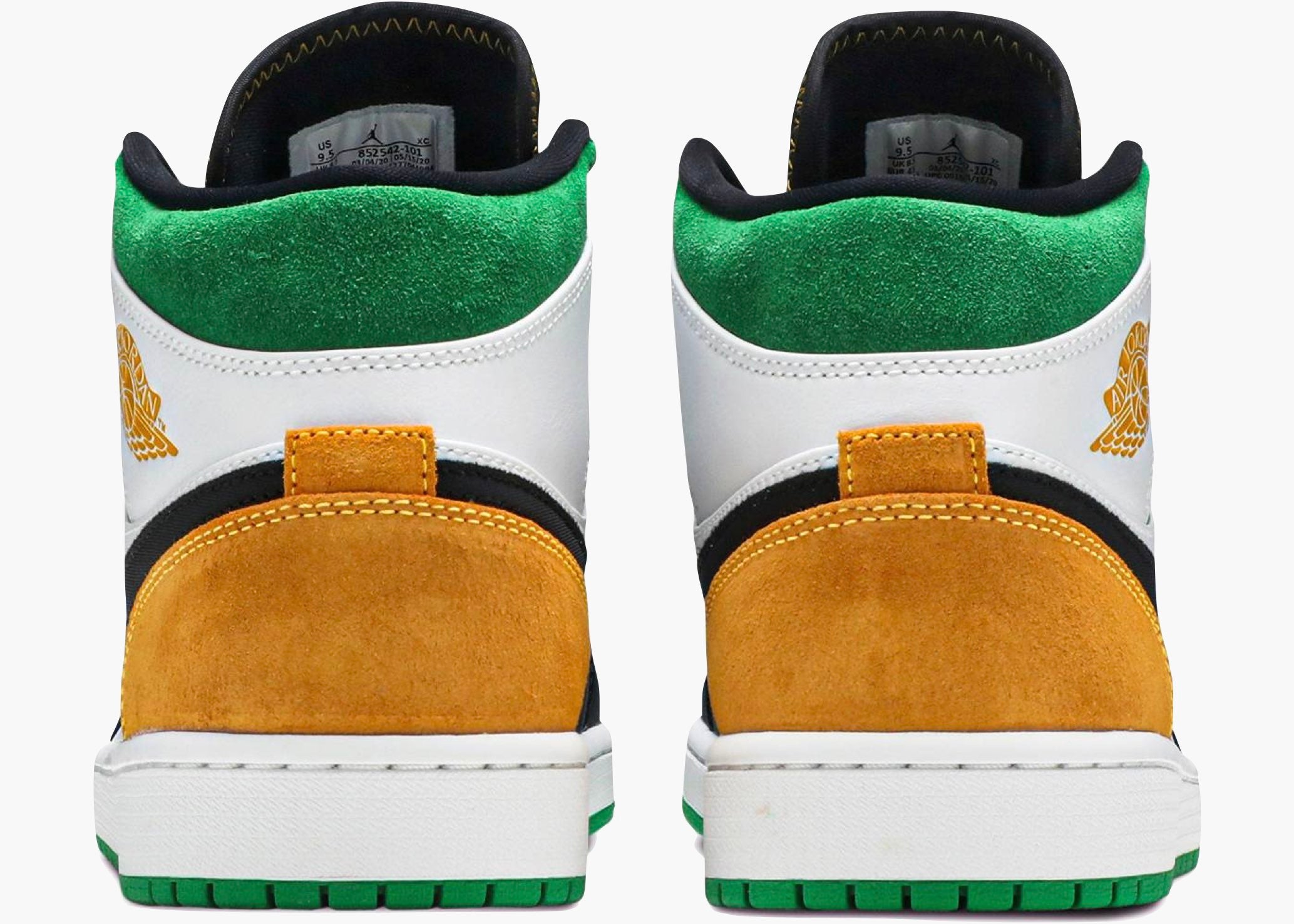 Nike Air Jordan 1 Mid Se White Laser Orange Lucky Green 852542-101 Hype Clothinga